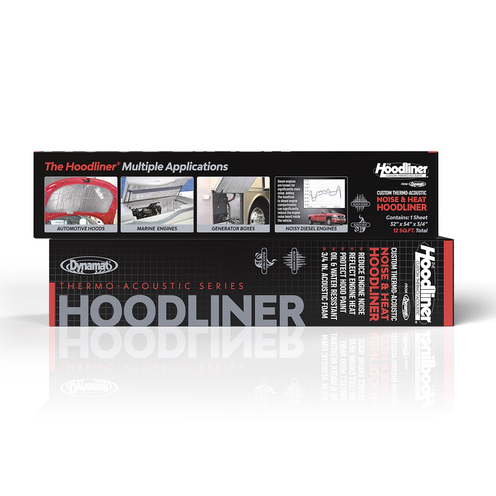Dynamat Flexible Self Adhesive Sound Deadener Hoodliner, Silver Finish