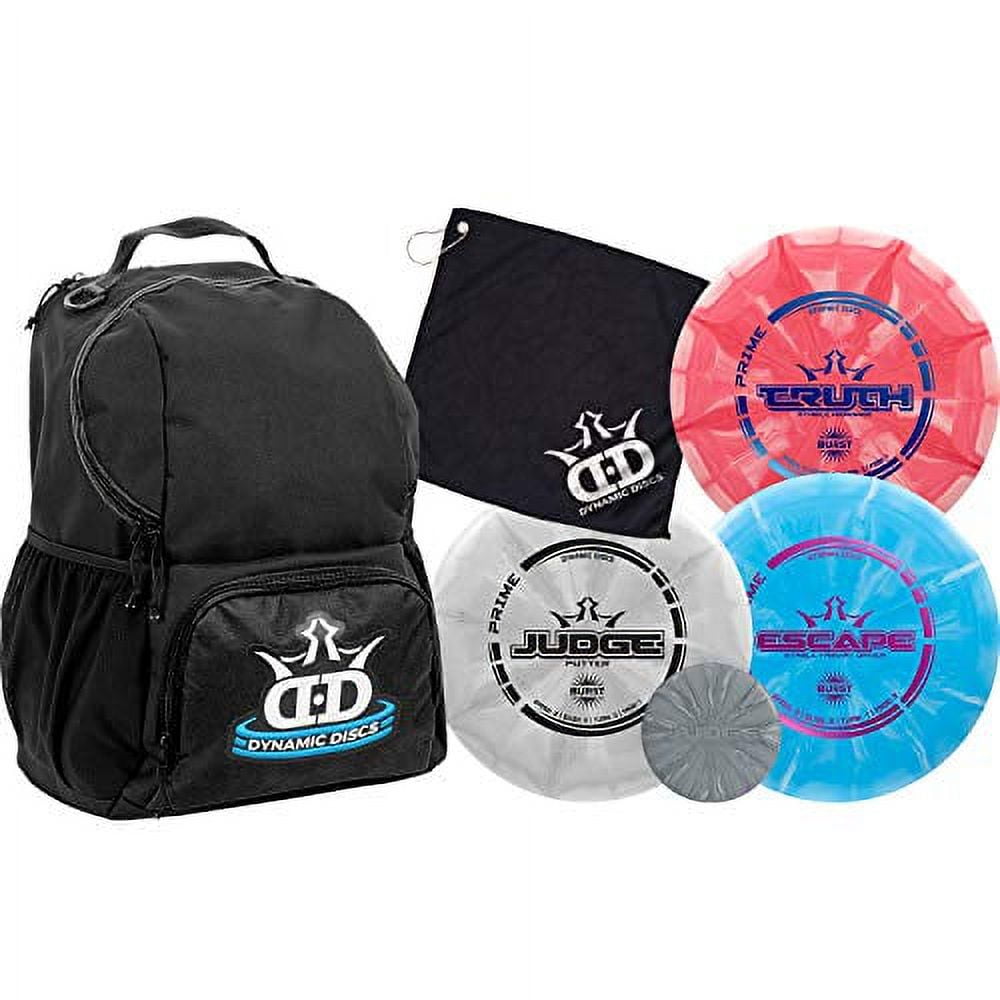 Dynamic Discs Cadet Backpack Disc Golf Bag | Prime Burst Disc Golf Frisbee Set Included | Putter, Midrange, Driver | 170g Plus | Colors Will Vary (3 Discs)-Black