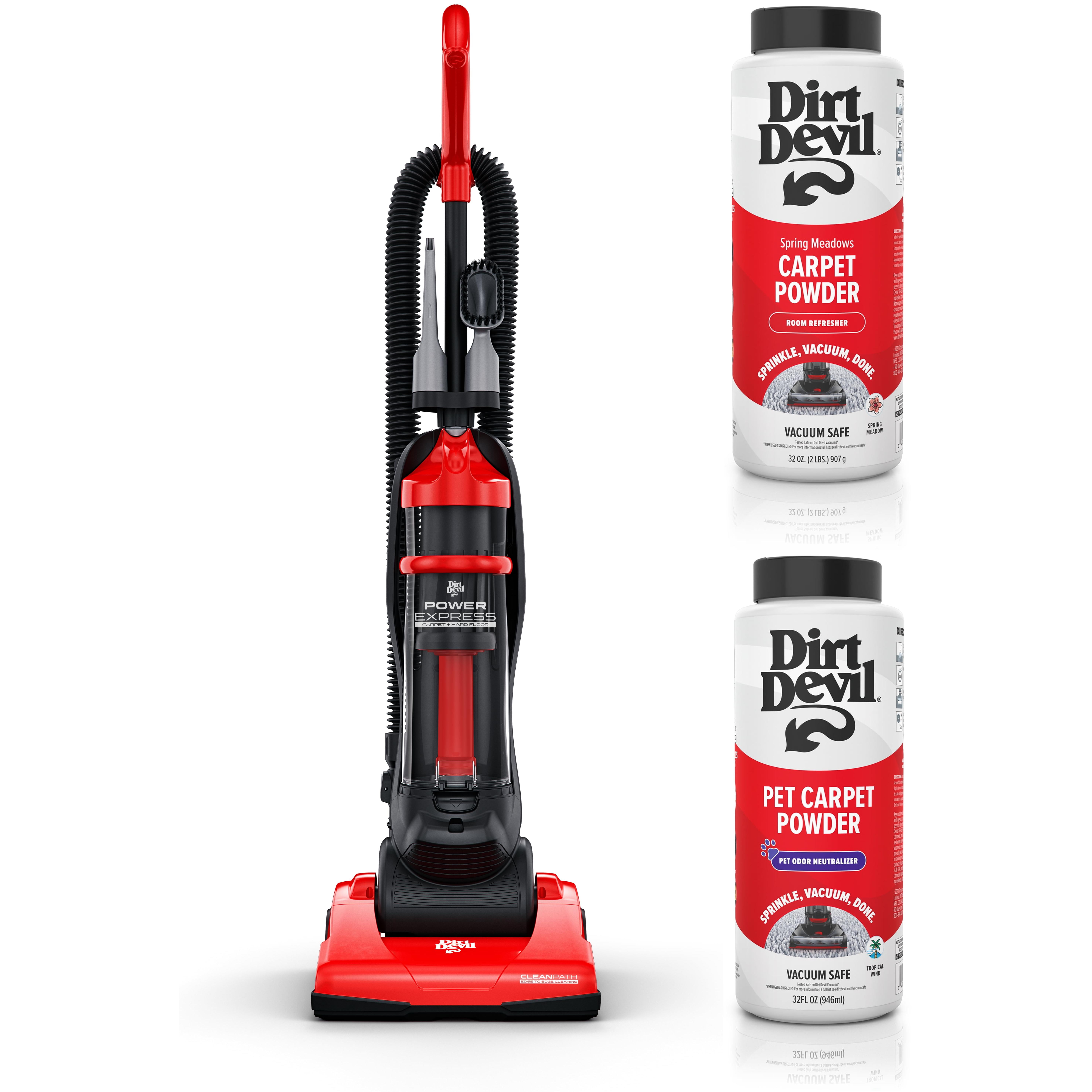 Dirt Devil Upright Vacuum, Power Express, Bagless, Lightweight, and Dirt Devil Fresh & Pet Room Refresher Carpet Powder, 32oz