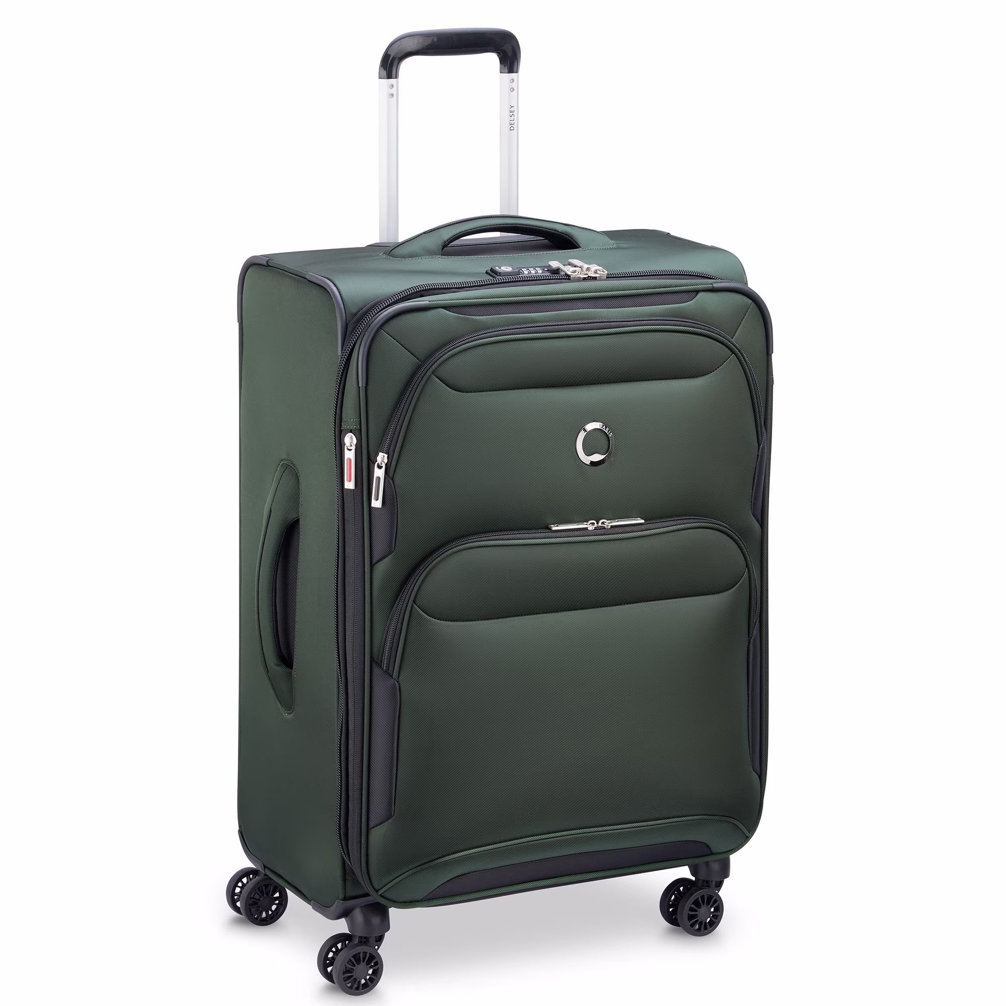 DELSEY PARIS Sky Max 2.0 24"Medium Checked Softside Spinner Luggage, Green