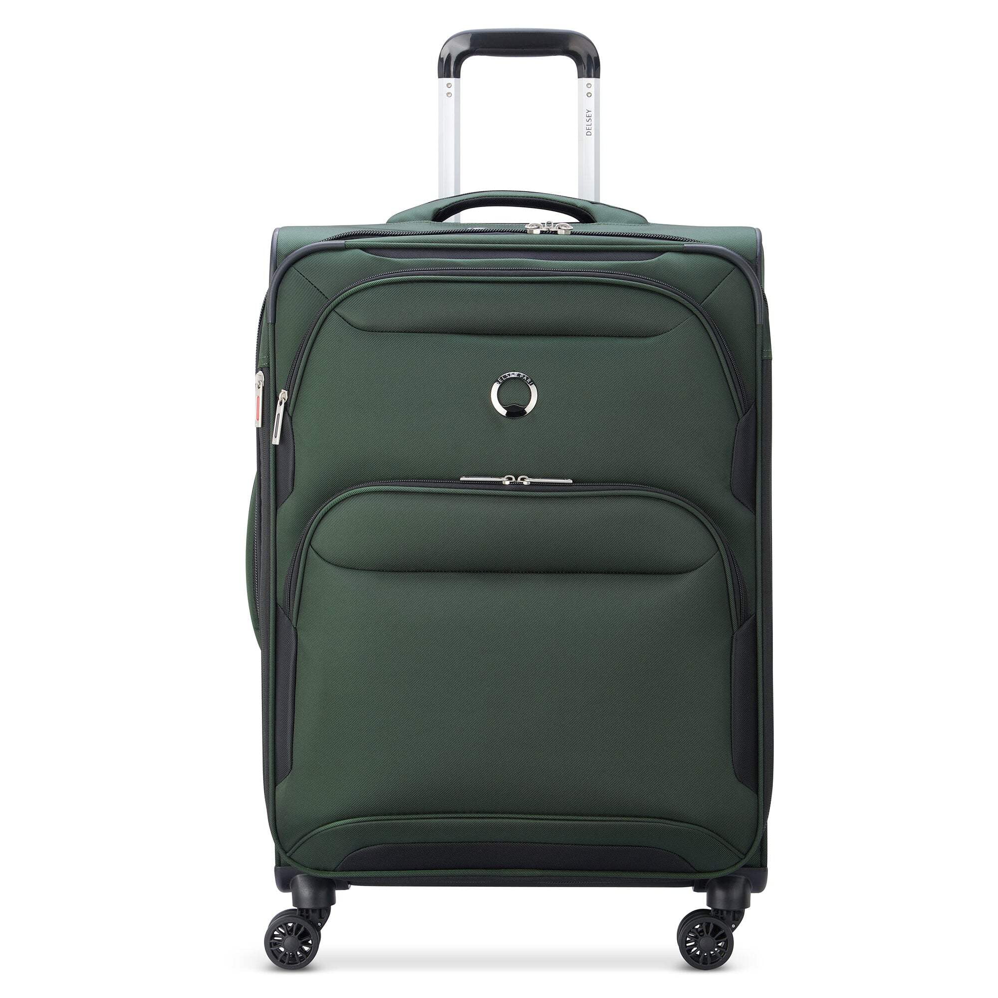 DELSEY PARIS Sky Max 2.0 24"Medium Checked Softside Spinner Luggage, Green