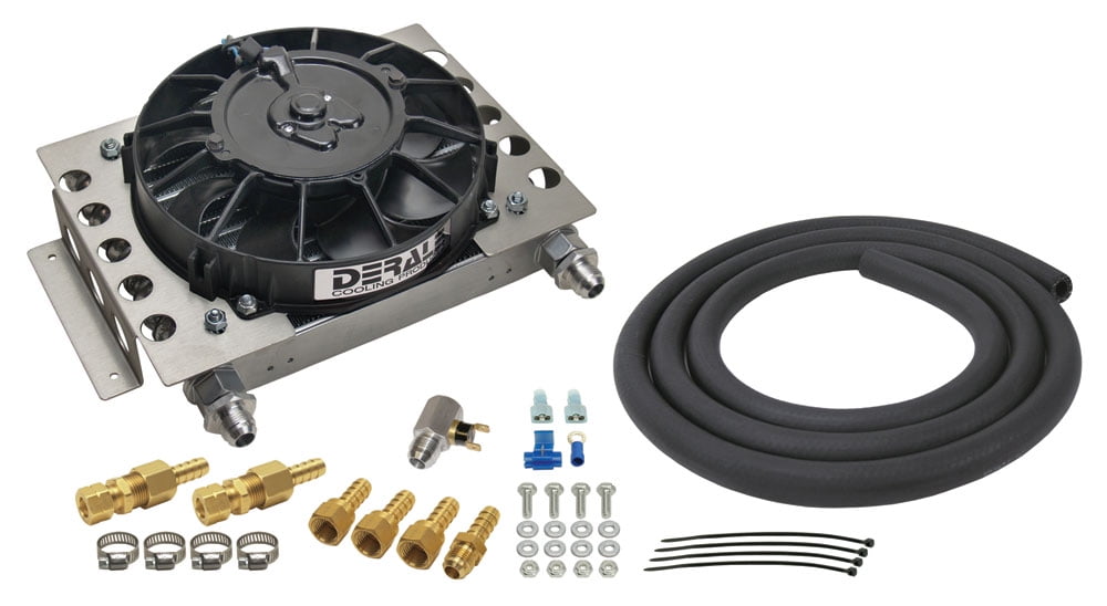 DERALE 12-3/4 x 9-3/8 x 4-5/16 in Fluid Cooler/Fan P/N 15950