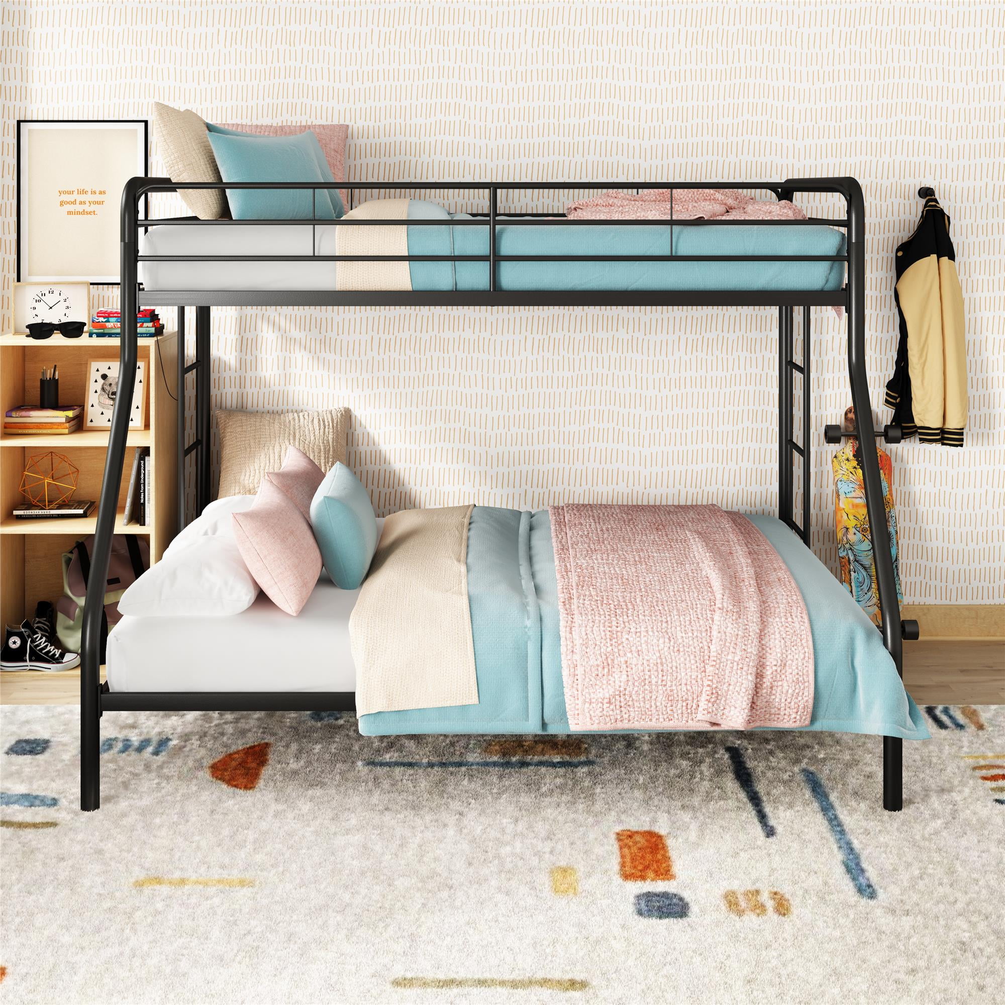 DHP Dusty Twin over Full Metal Bunk Bed, Black