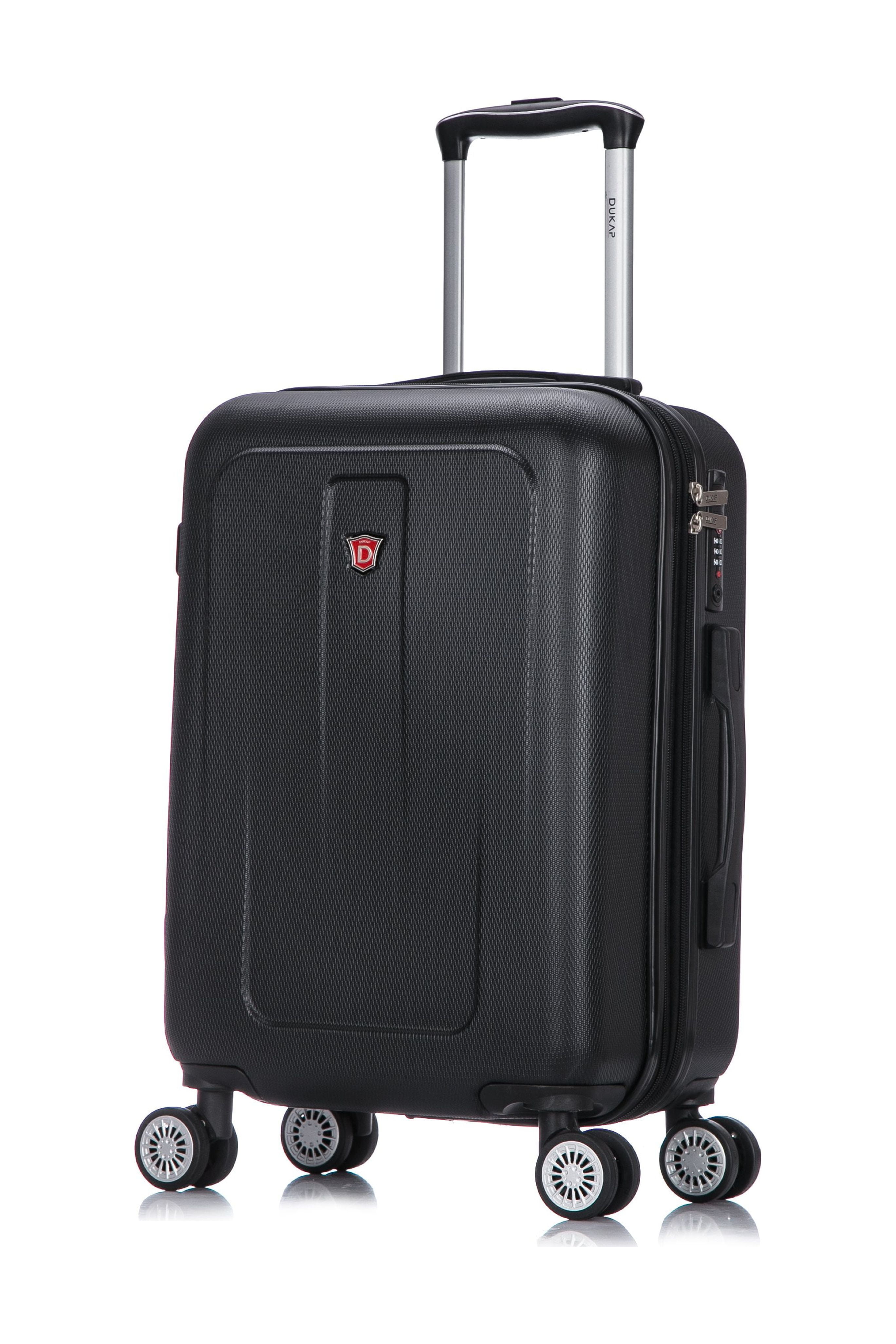 DUKAP Crypto 20" Hardside Lightweight Luggage with Spinner Wheels, Handle and Trolley, Black