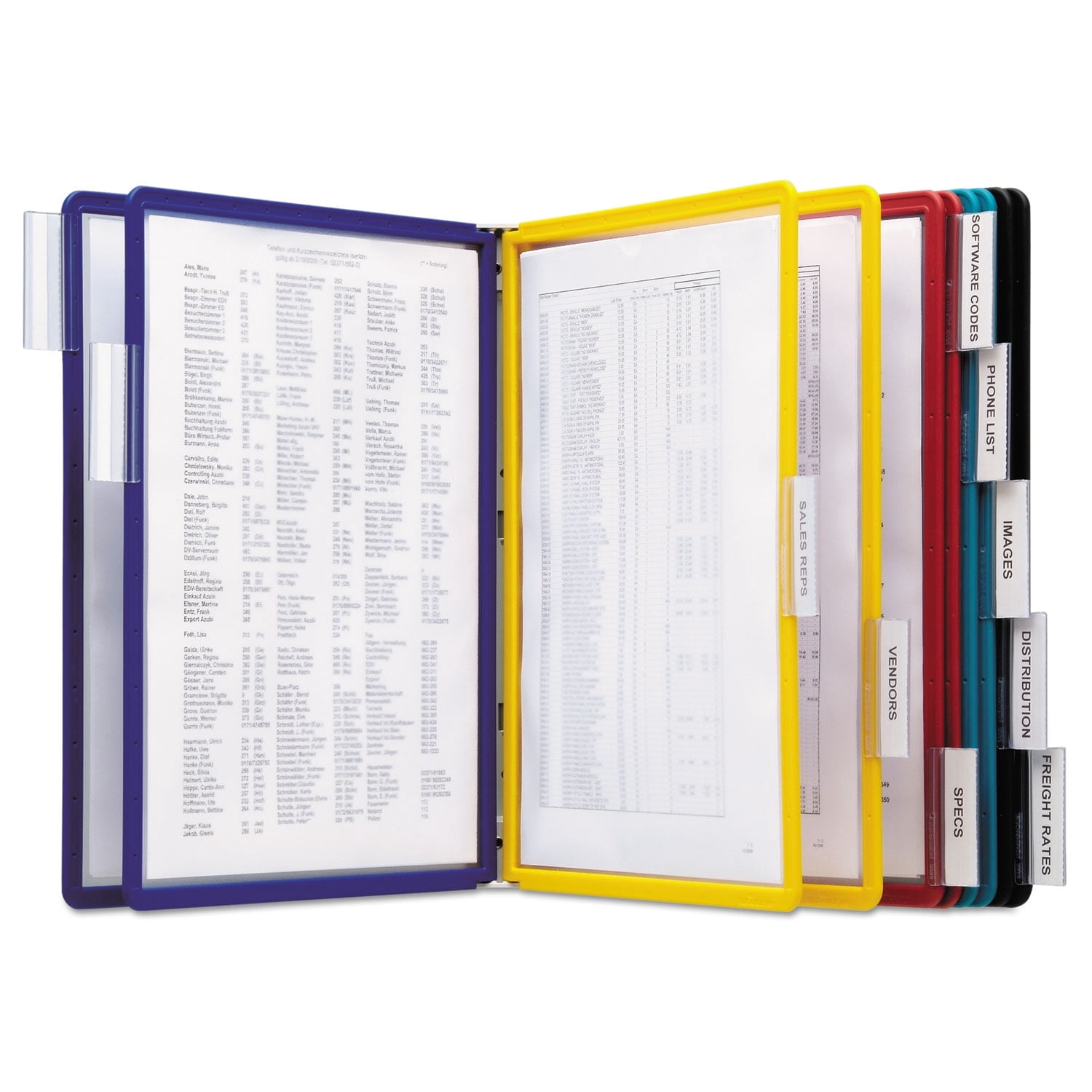 DURABLE Wall Mounted Reference System, 10 Double-Sided Panels, Letter-Size, Assorted Colors, VARIO Design (535900)