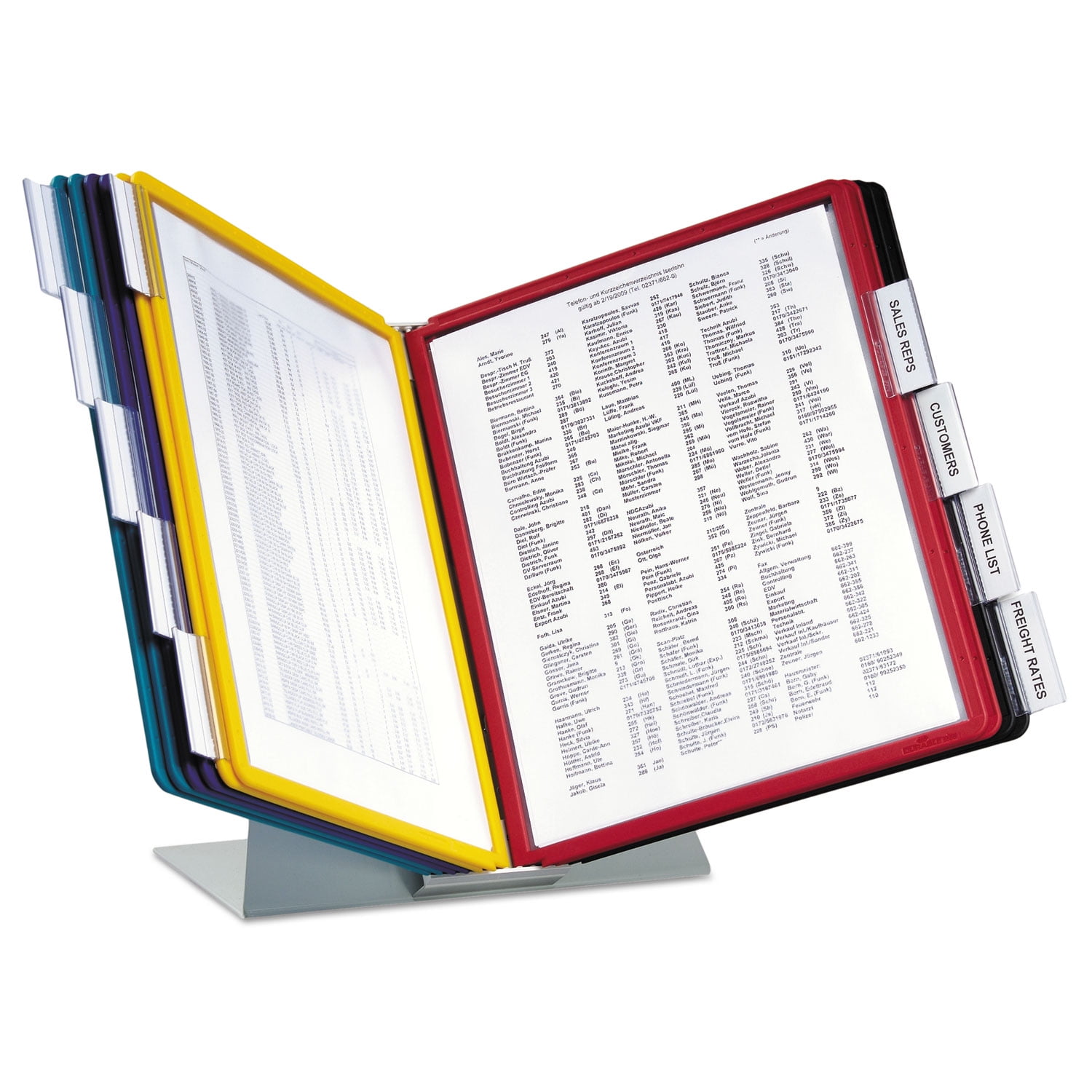 DURABLE Desktop Reference System, 10 Double-Sided Panels, Letter-Size, Assorted Colors, VARIO Design (536000)