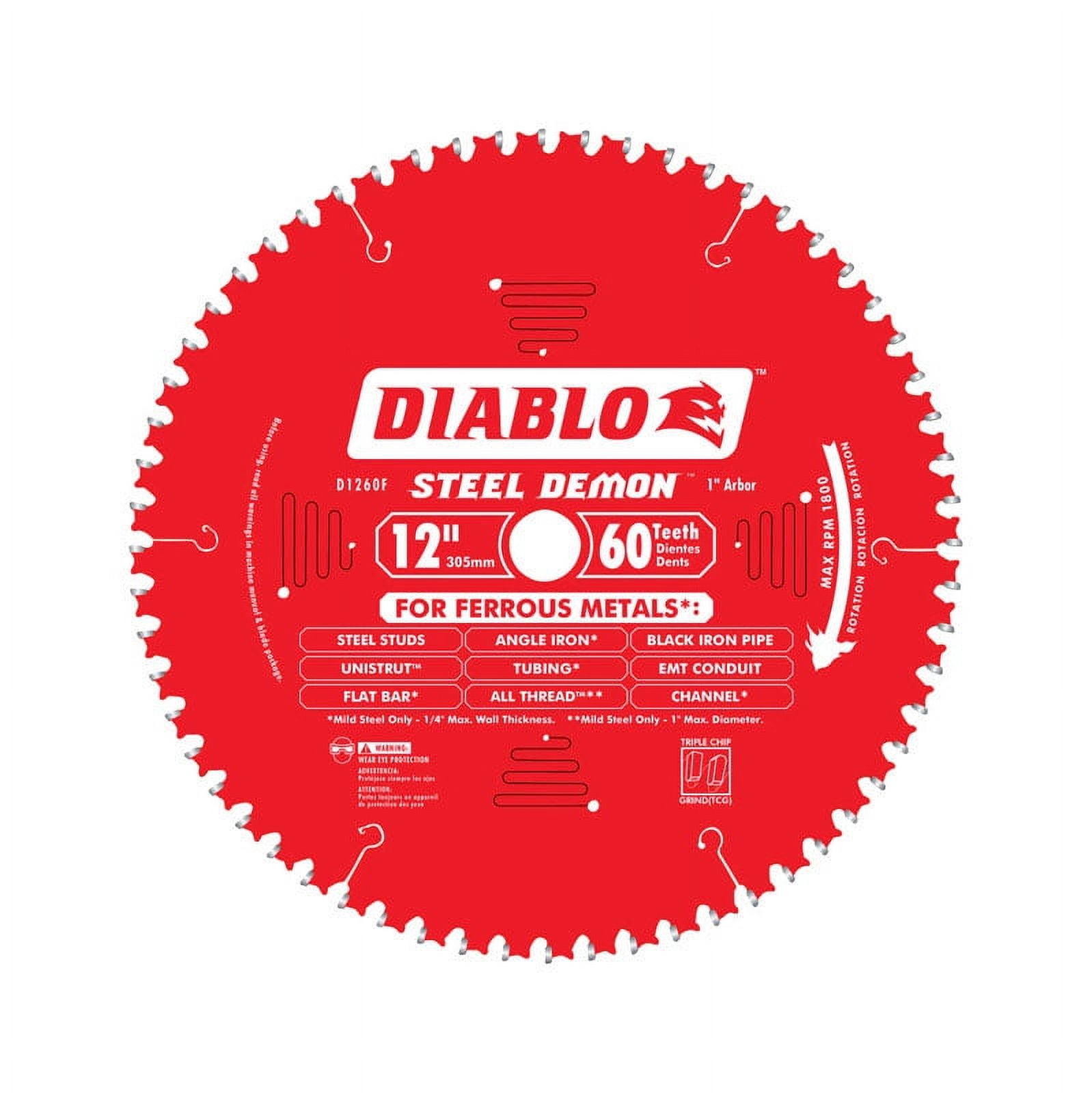 Diablo Steel Demon 12 in. Dia. x 1 in. Carbide Saw Blade 60 teeth 1 pk