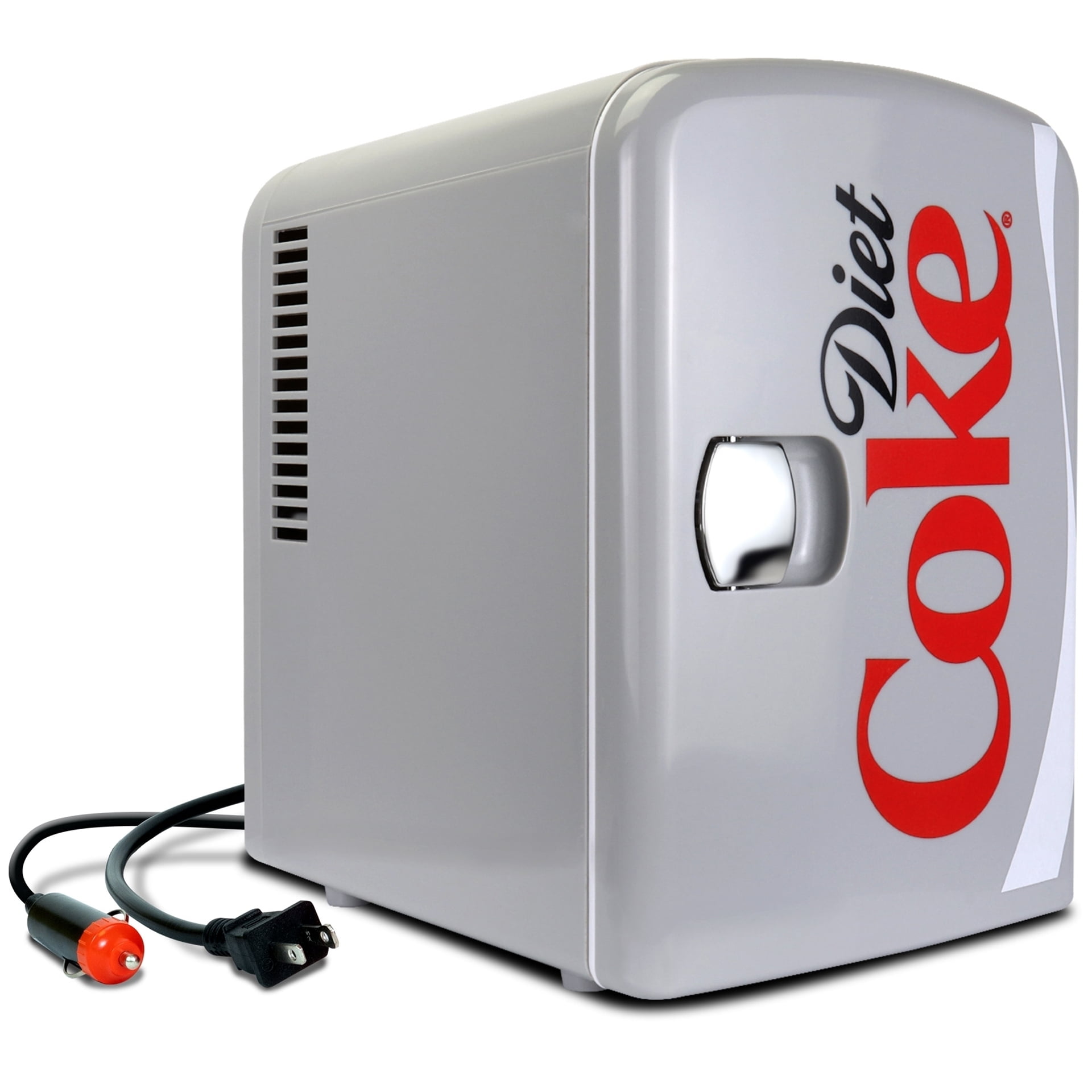Diet Coke 6 Can Mini Fridge 4L Mini Electric Cooler Warmer Portable 12V Car Cooler Gray