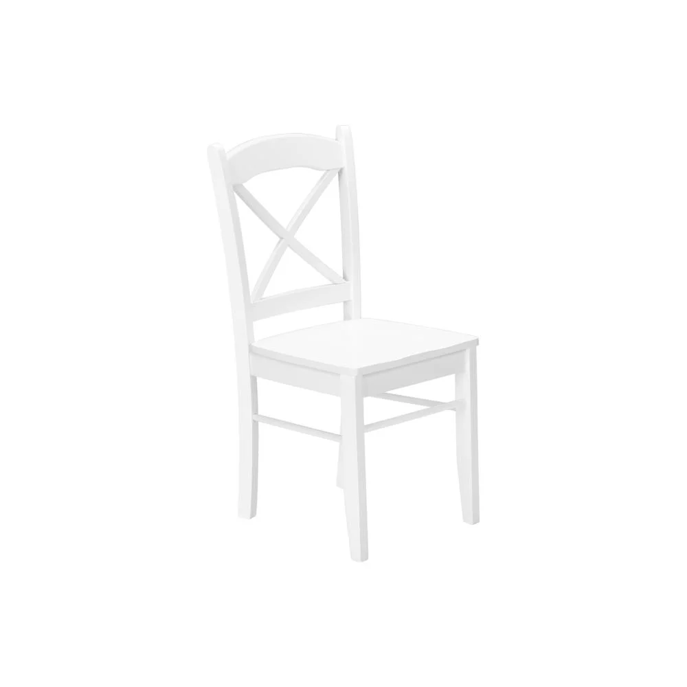 Dining Chair - Set Of 2 - Side - Kitchen - Dining Room - White - Wood Legs