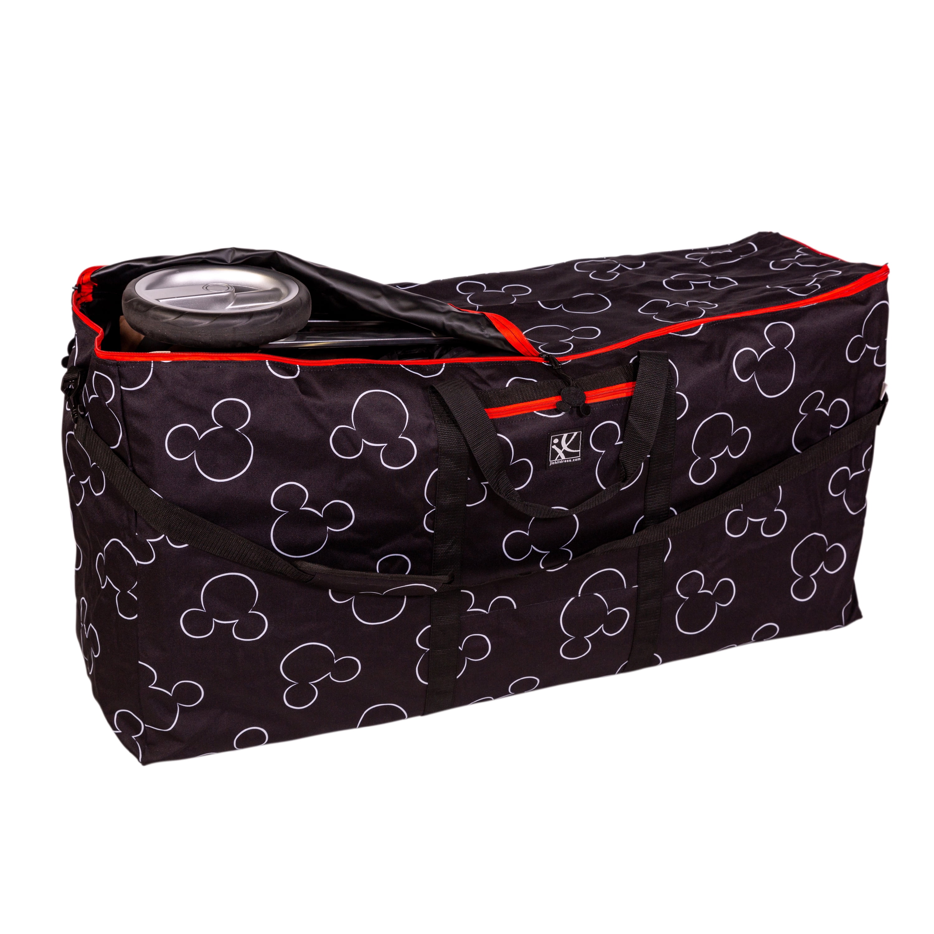 Disney by J.L. Childress Single and Double Stroller Travel Bag. Black with White/Red. Adult Use.