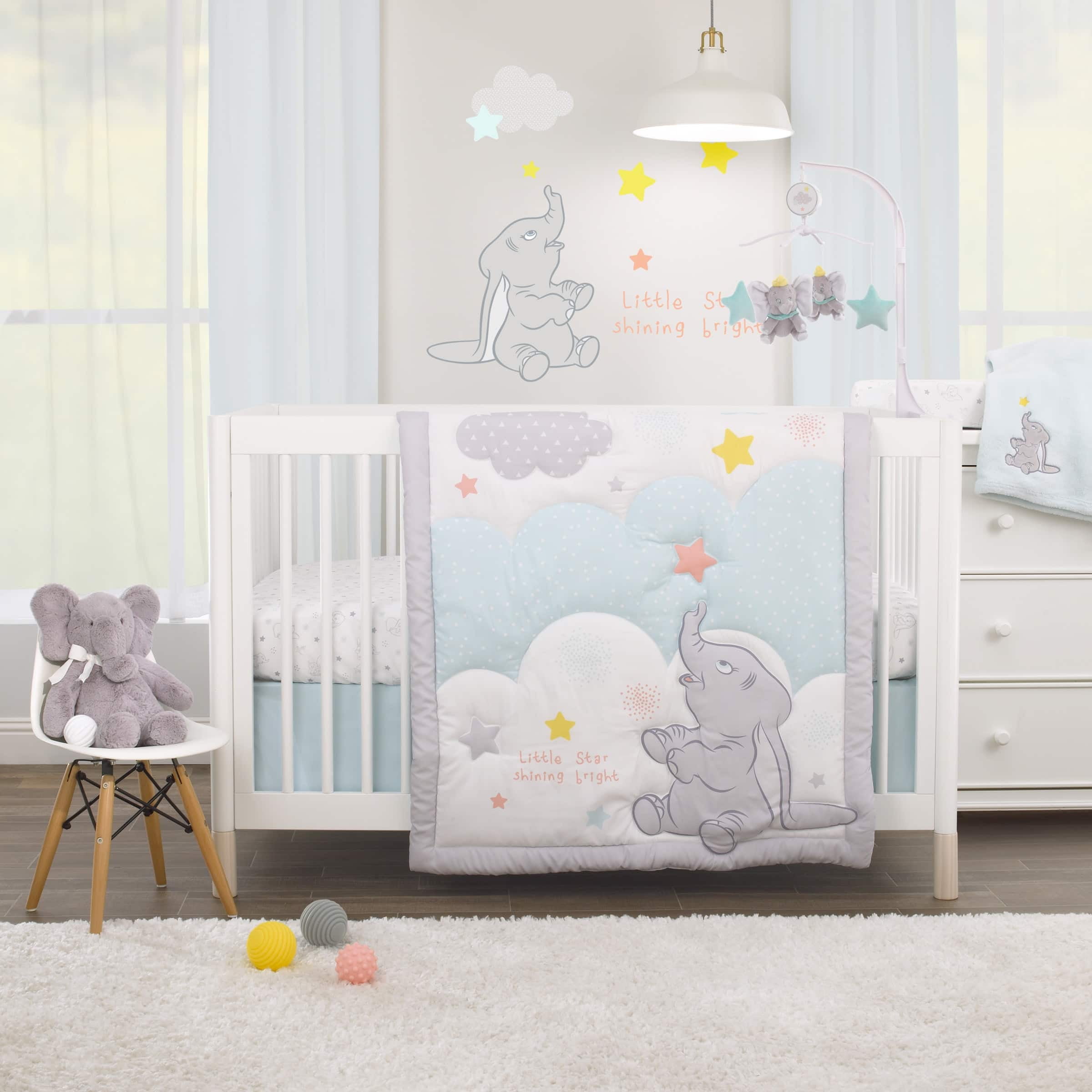 Disney Dumbo Shine Bright Lil Star 4 Piece Crib Bedding Set