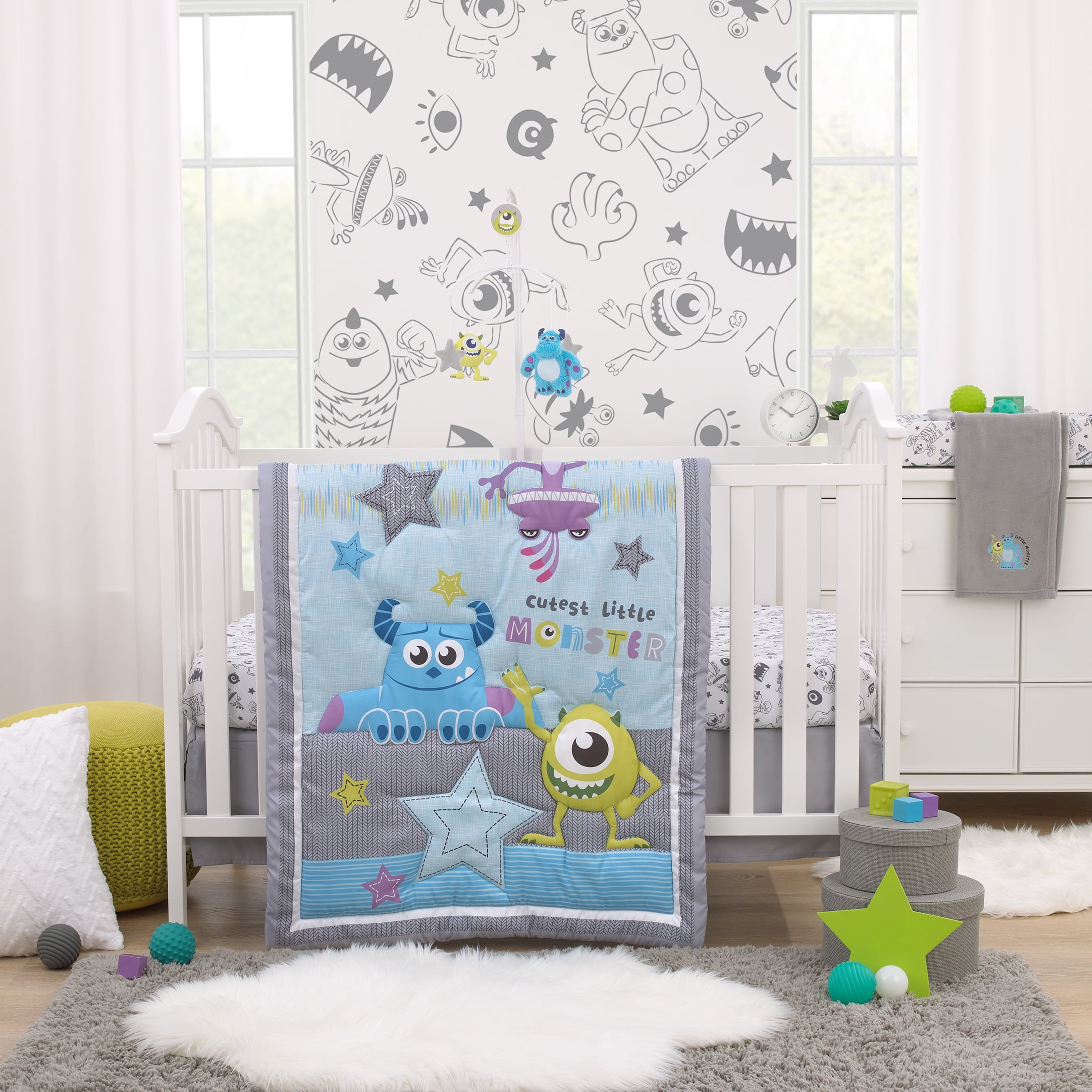 Disney Monsters, Inc. Cutest Little Monster 3 Piece Crib Bedding Set