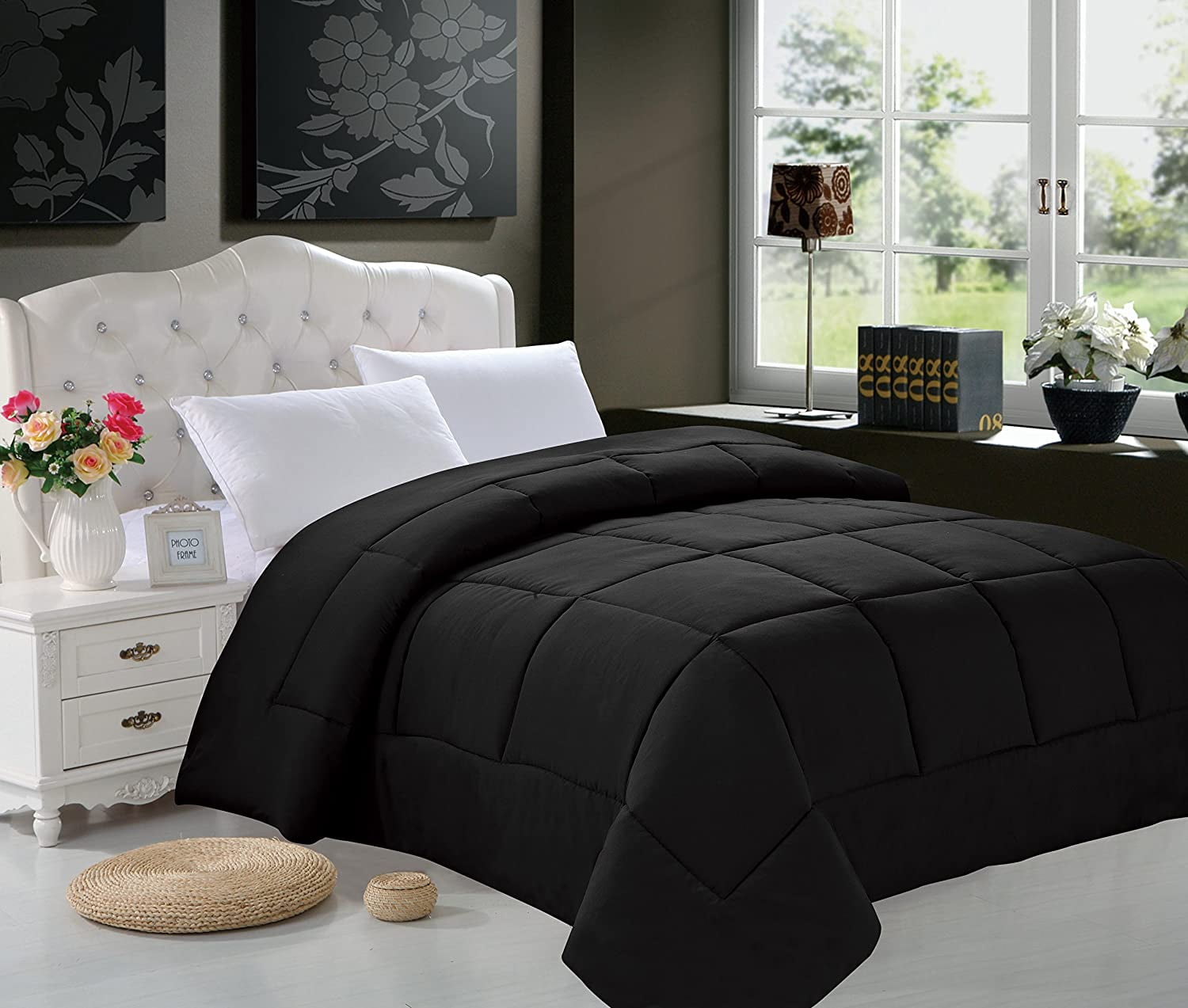 Down Alternative Double-Filled Comforter Full/Queen , Black