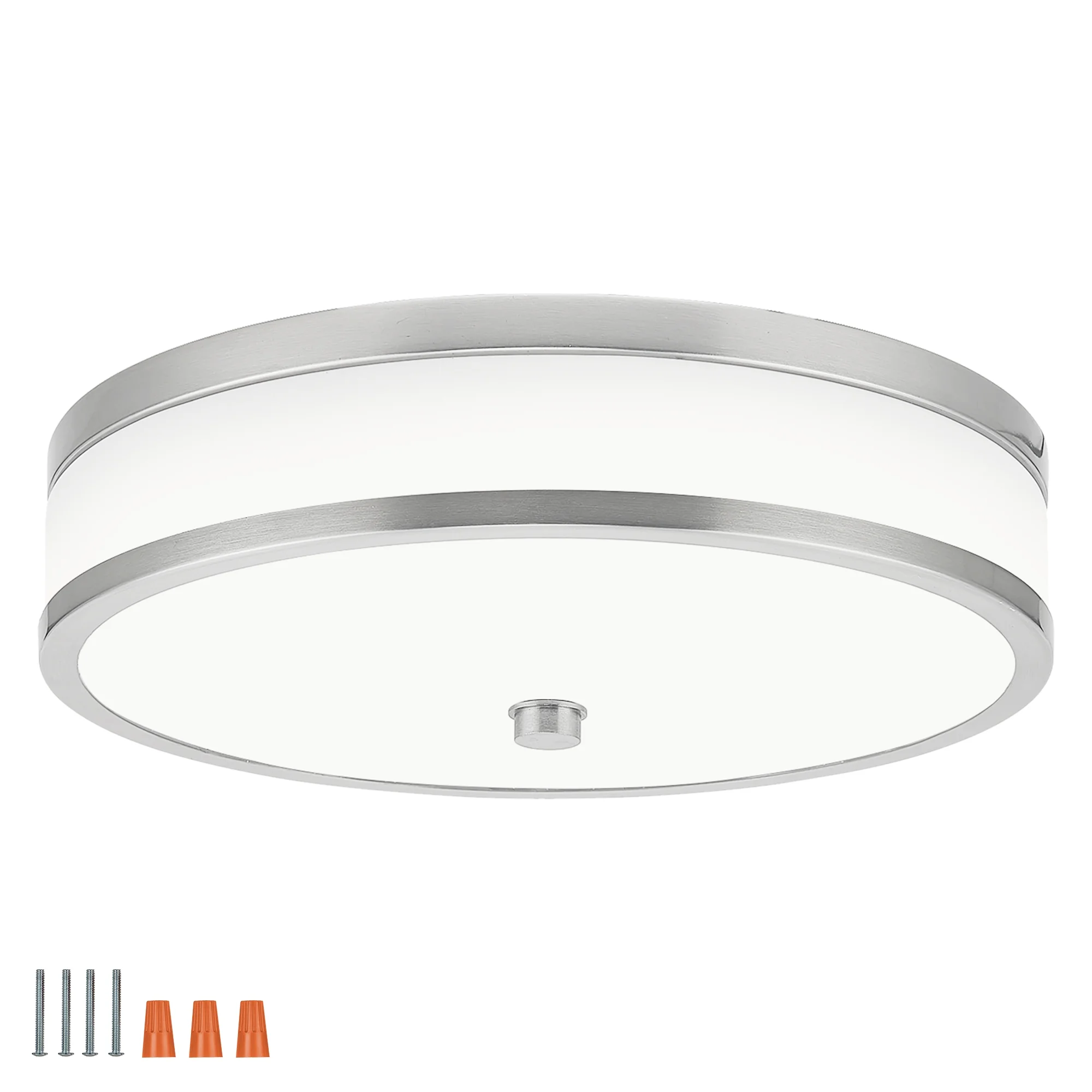 Design House Donohue LED 15" Dimmable Ceiling Light, Satin Nickel