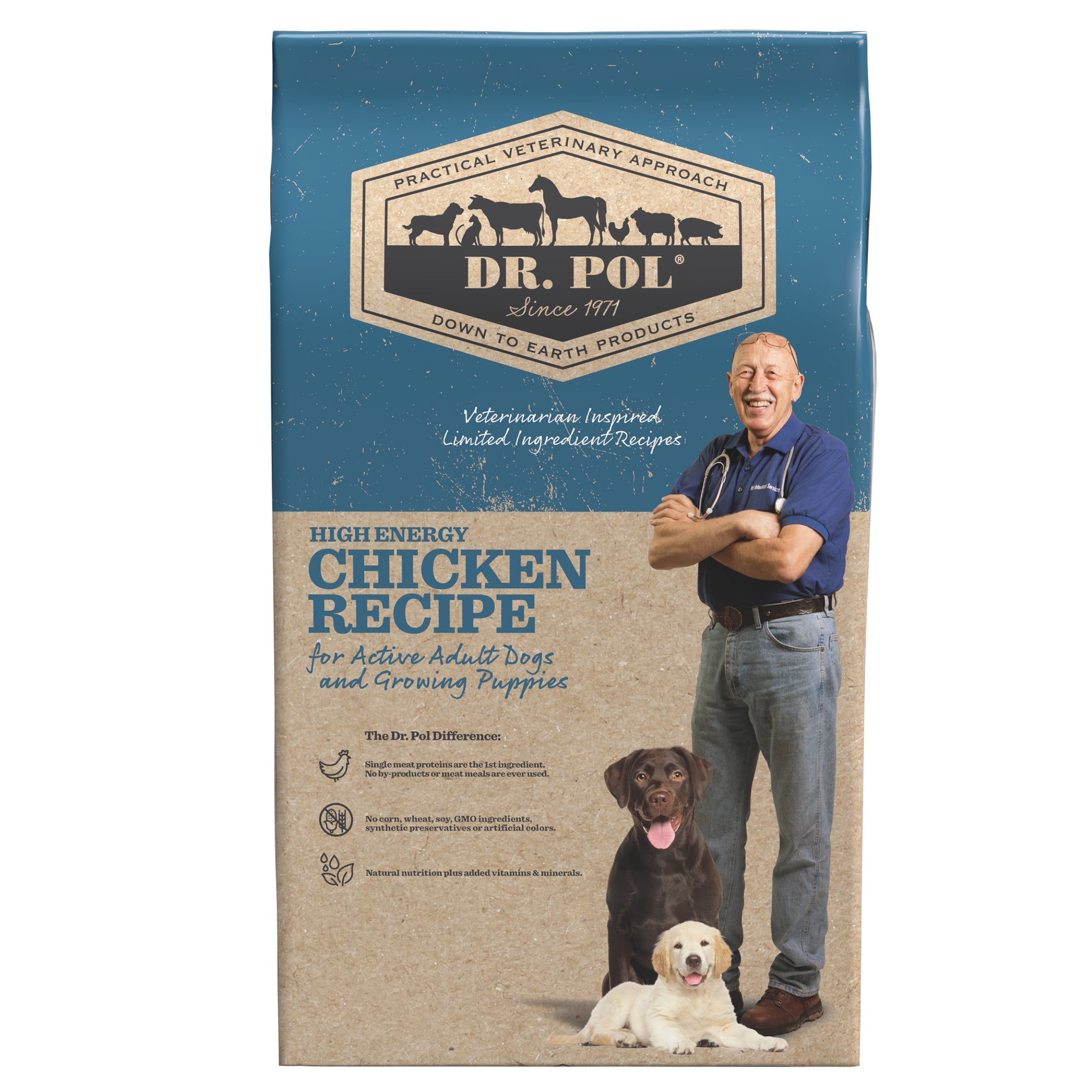 Dr. Pol High Energy Limited Ingredient Chicken Recipe Dry Dog and Puppy Food, 24 lb. Bag