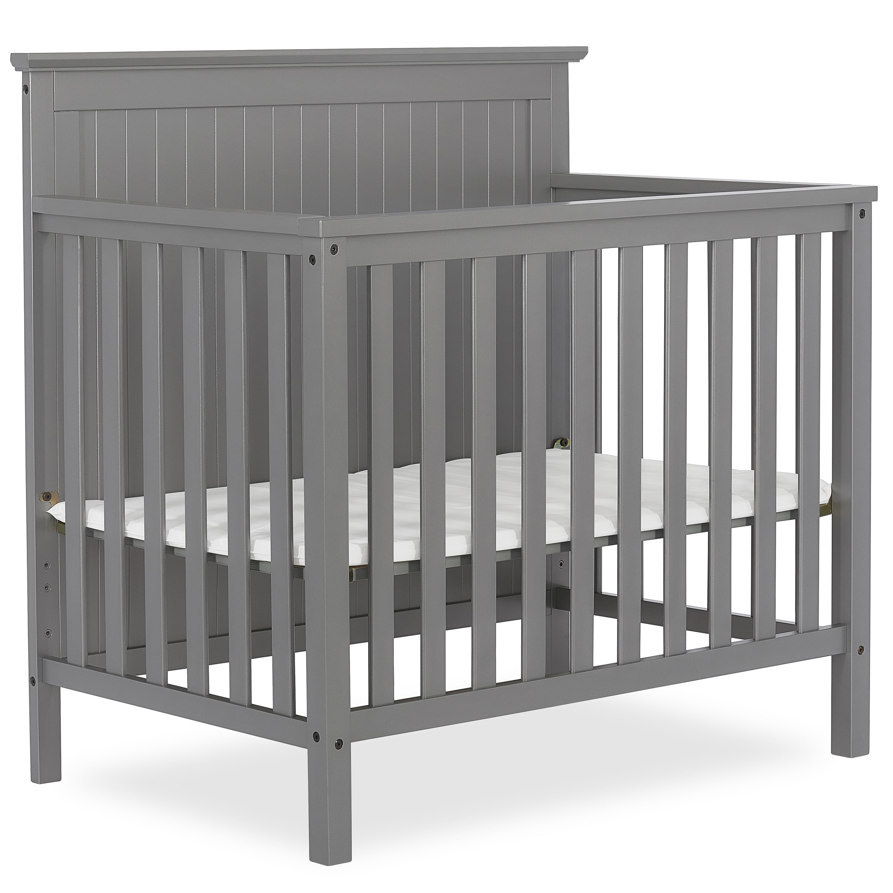 Dream On Me Ava 4-in-1 Convertible Mini Crib, Steel Grey