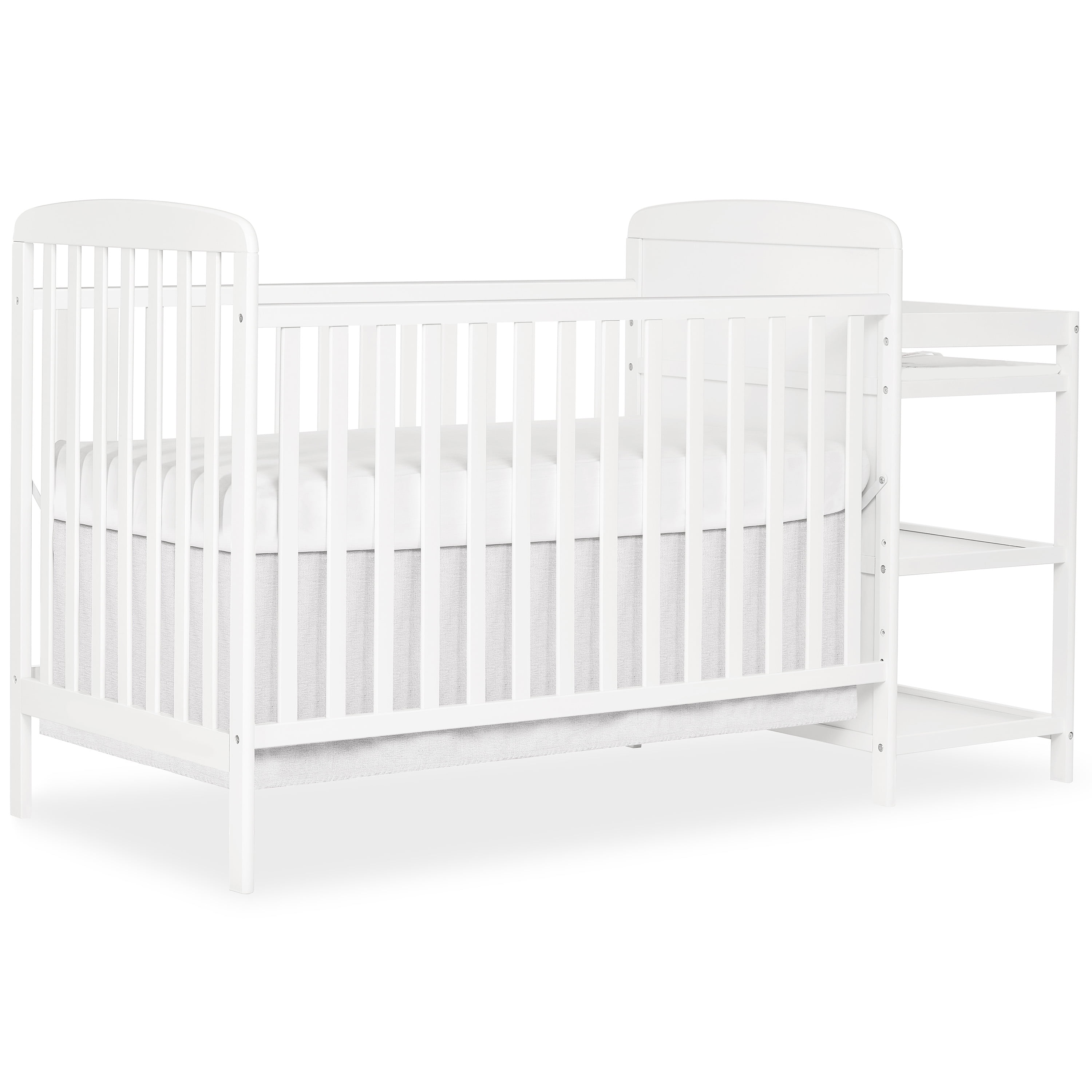 Dream On Me Anna 3-in-1 Convertible Crib with Changing Table White, Changing Pad Included, Converts from Baby Crib to Toddler Bed, Day Bed and Kids Sofa, Three Adjustable Mattress Height Positions