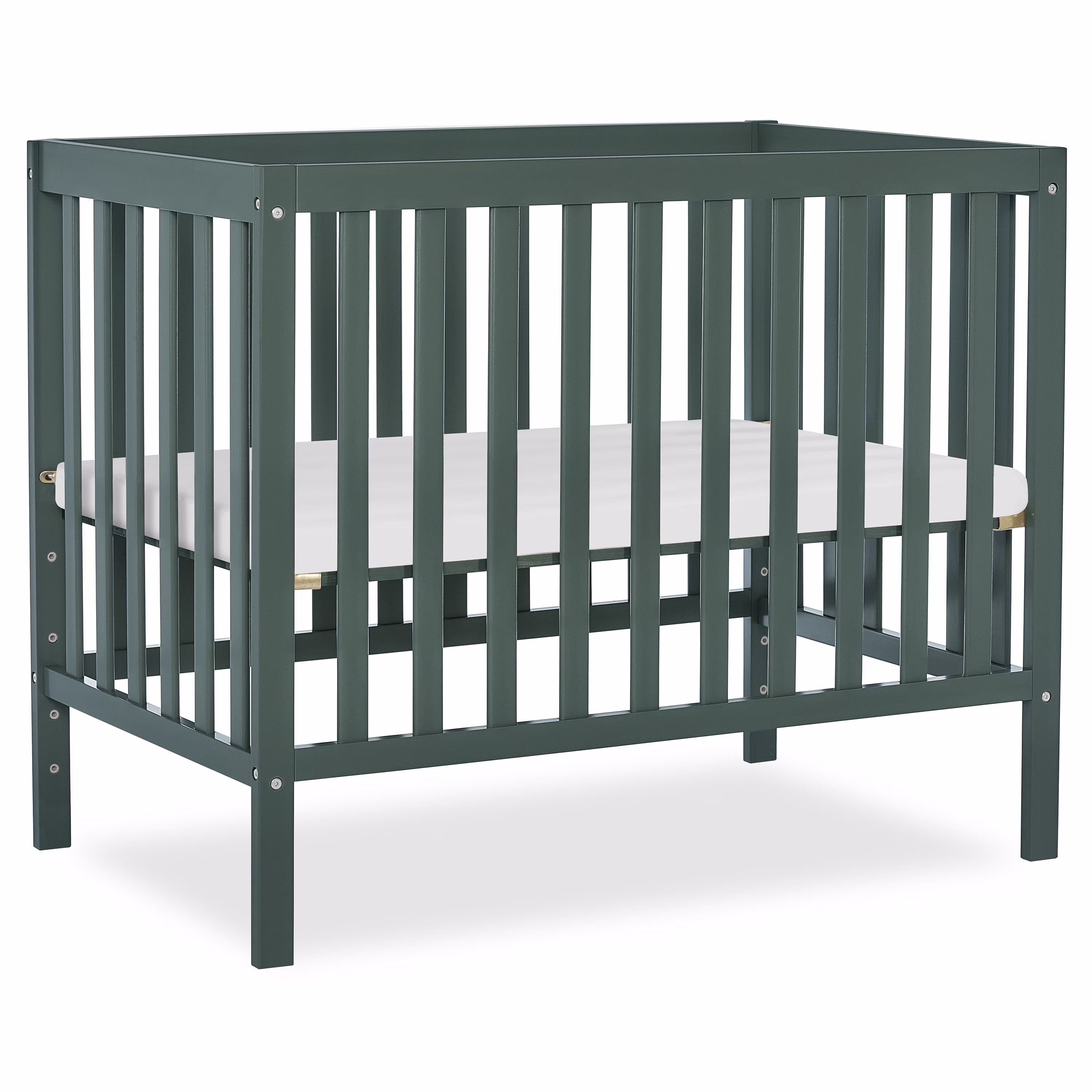 Dream On Me Edgewood 4-in-1 Convertible Mini Crib, Olive