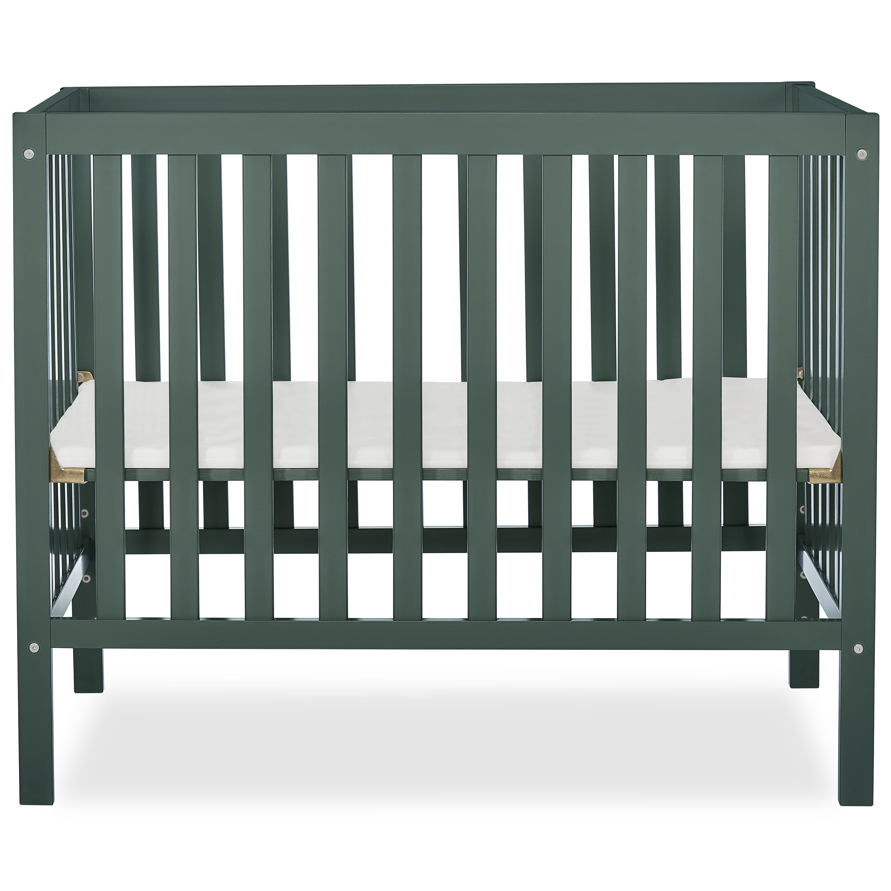 Dream On Me Edgewood 4-in-1 Convertible Mini Crib, Olive