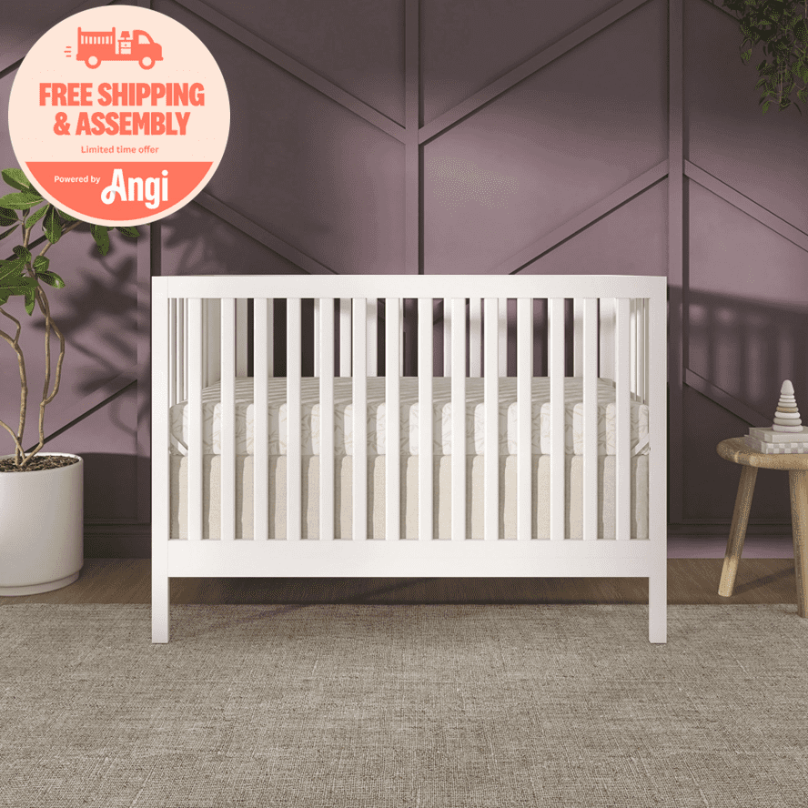 Dream On Me Synergy MOD 5-in-1 Convertible Crib, Converts from Baby Crib to Toddler Bed, Day Bed, Kids Bed and Full Size Bed, Three Adjustable Mattress Height Positions, White