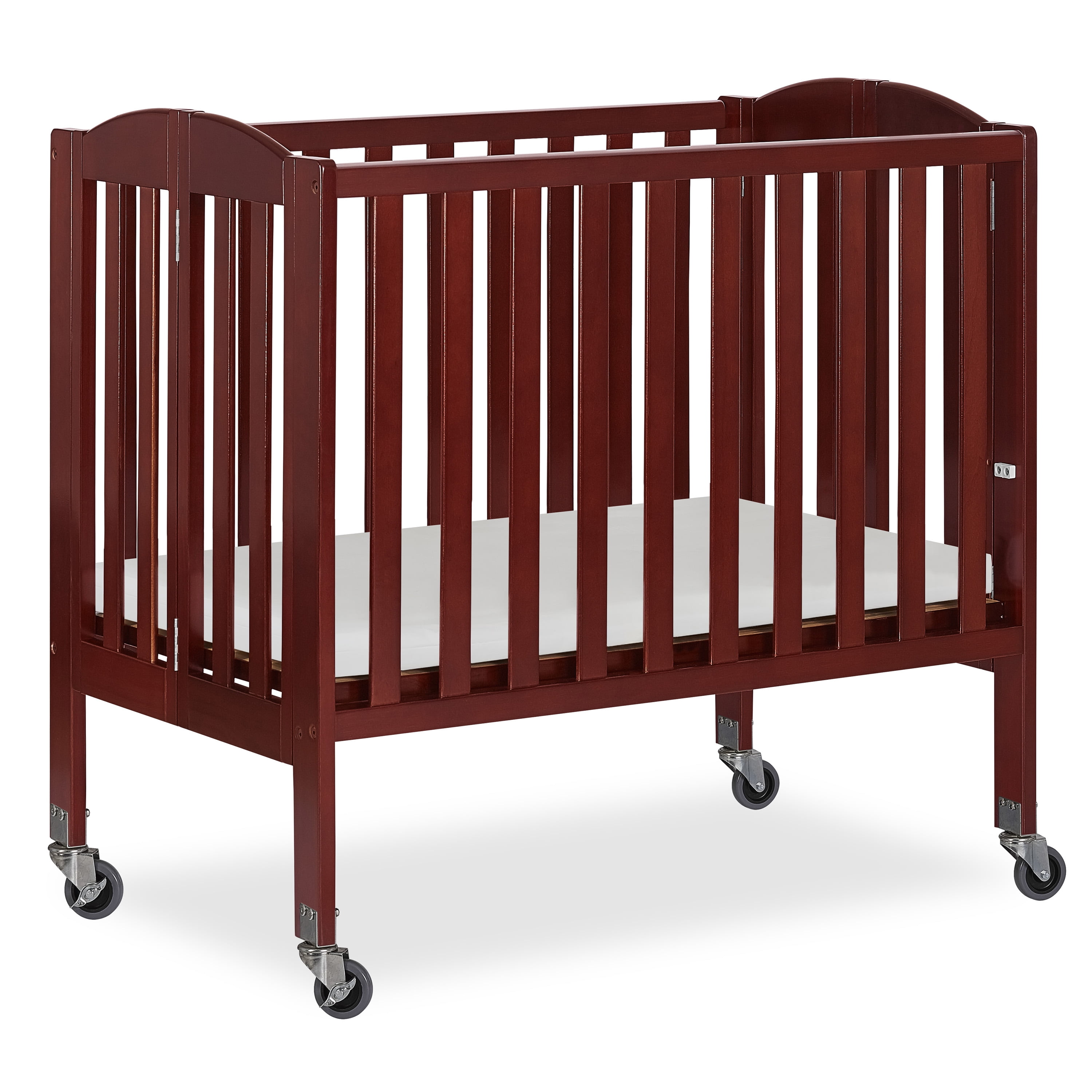 Dream On Me 2-in-1 Birch Folding Portable Crib Cherry Birch