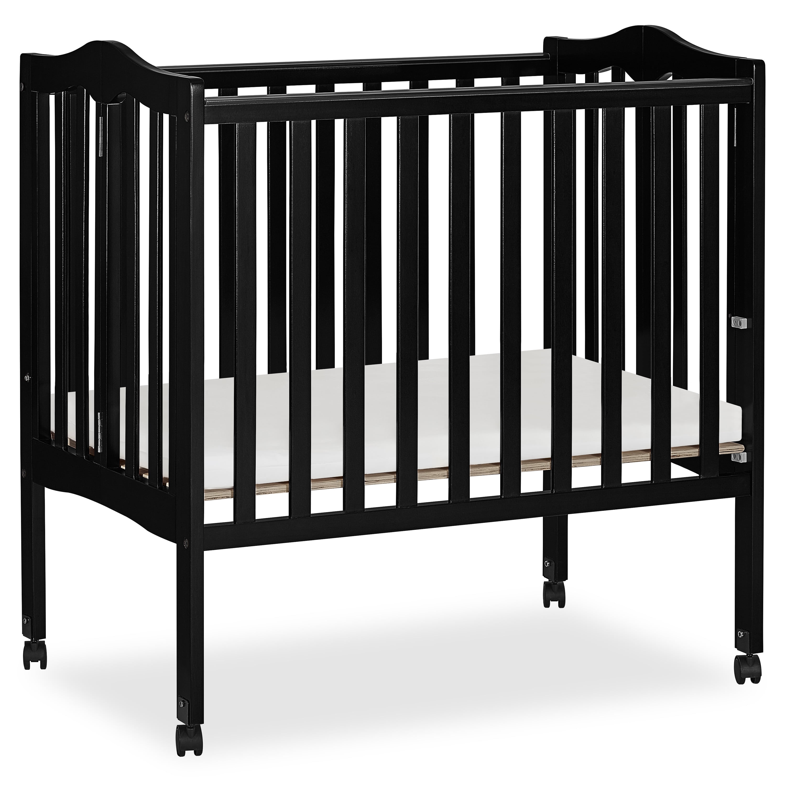 Dream On Me 2-in-1 Lightweight Folding Portable Crib, Black
