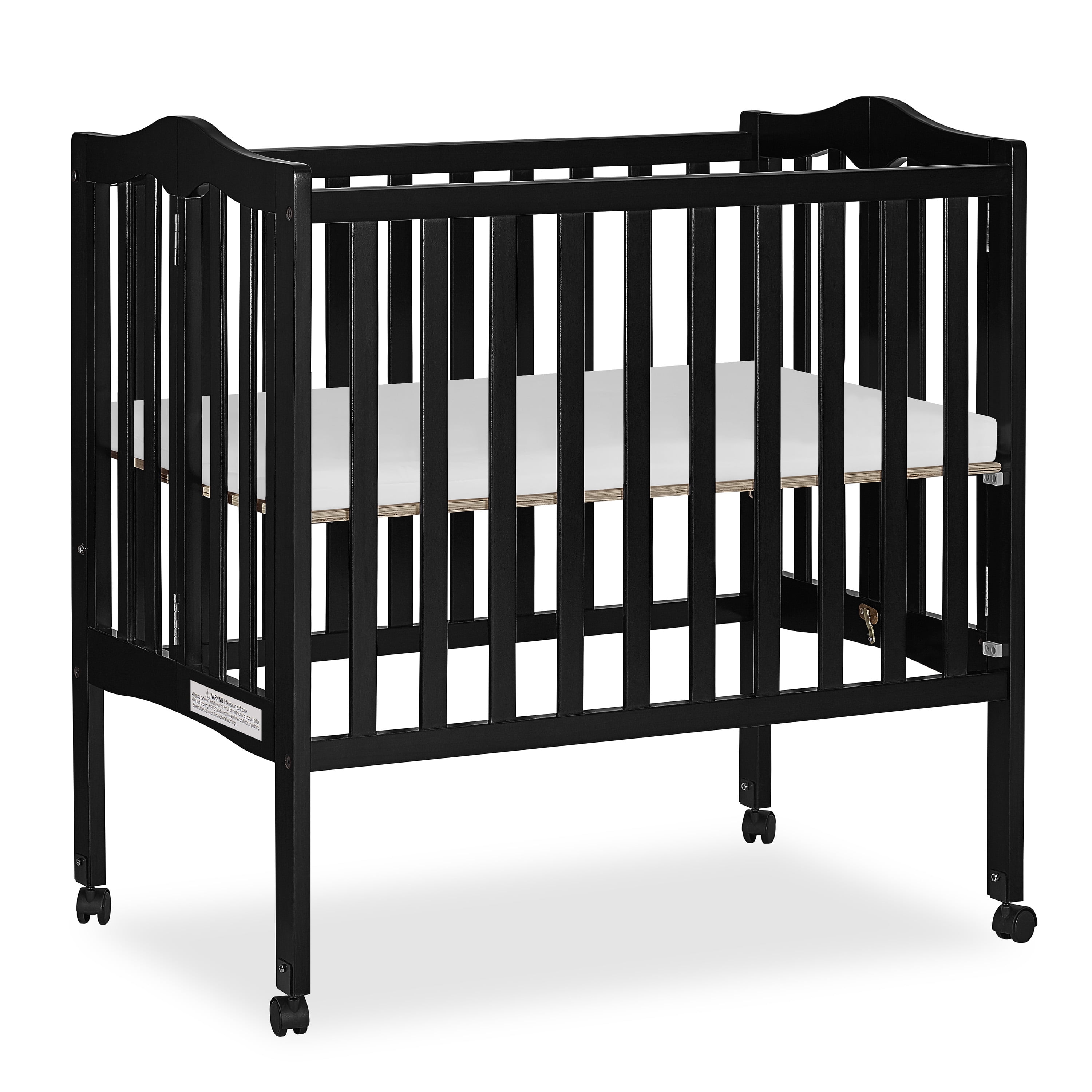 Dream On Me 2-in-1 Lightweight Folding Portable Crib, Black