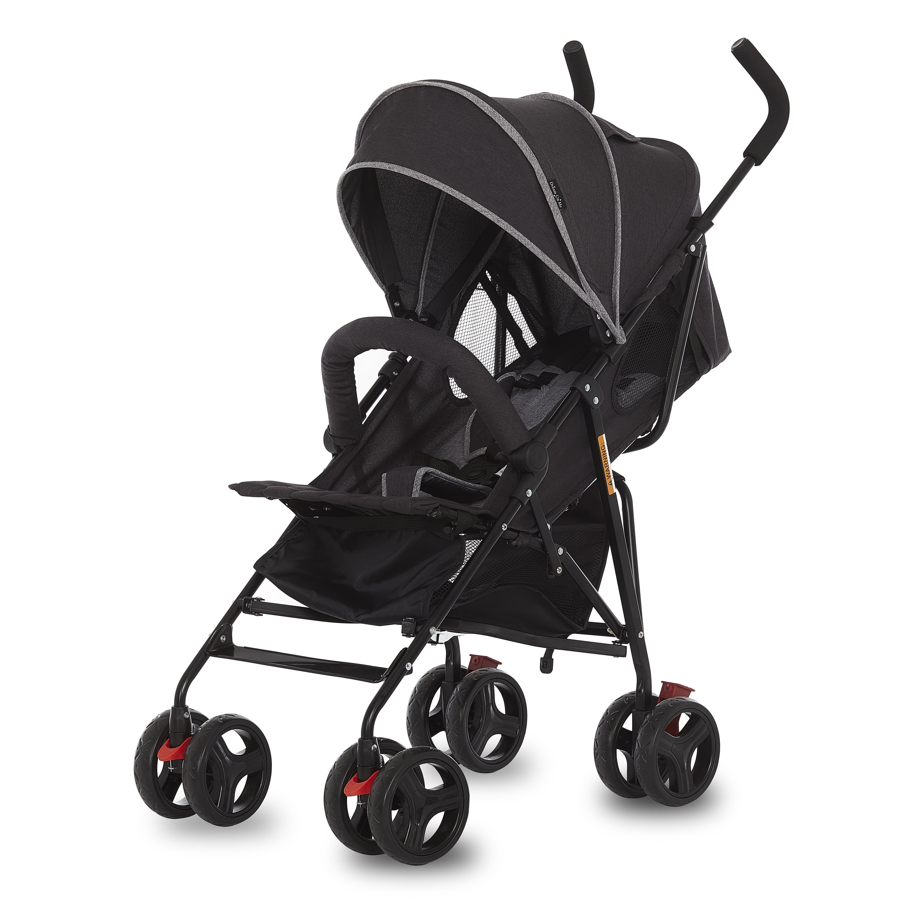 Dream On Me Vista Moonwalk Stroller | Lightweight Infant Stroller with Compact Fold | Multi-Position Recline | Canopy with Sun Visor | Perfect for Traveling and Theme Parks, Black