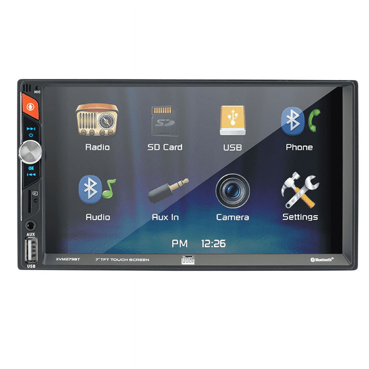 Dual Electronics 7" LED Touchscreen Car Stereo Receiver – Double DIN, Bluetooth, USB – XVM279BT (New)