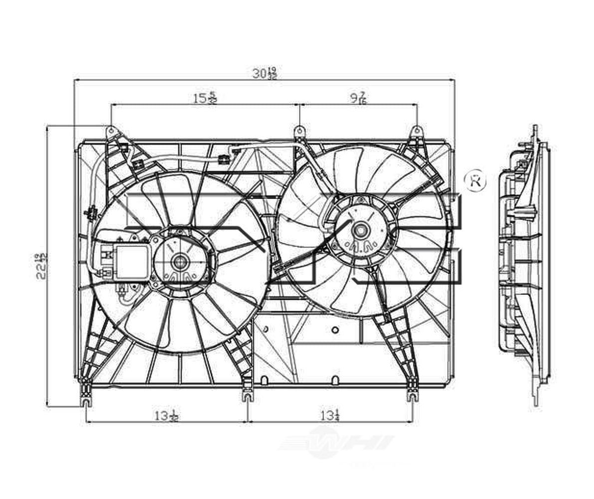 Dual Radiator and Condenser Fan Assembly Fits select: 2004-2008 MITSUBISHI ENDEAVOR