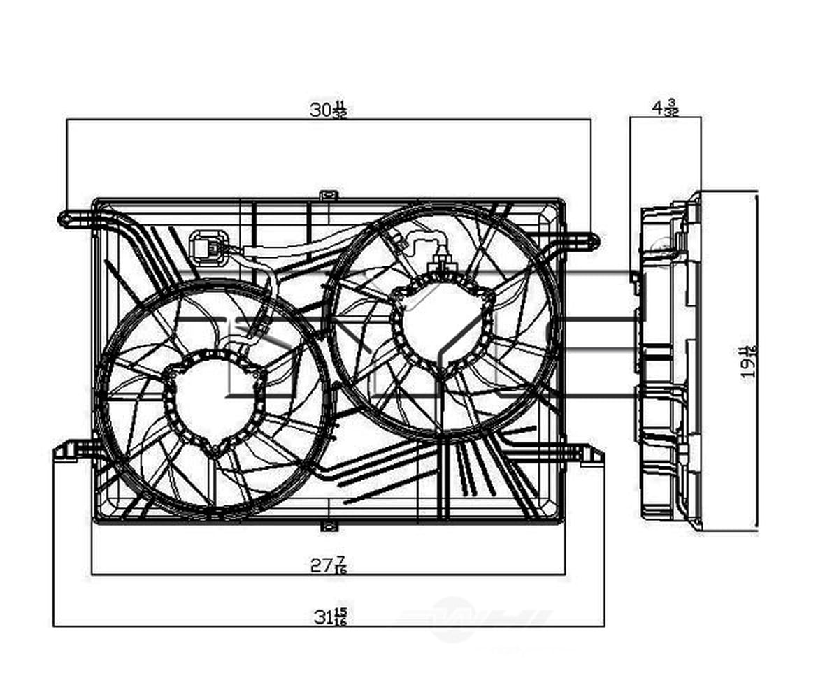 Dual Radiator and Condenser Fan Assembly Fits select: 2009-2017 CHEVROLET TRAVERSE, 2007-2019 GMC ACADIA