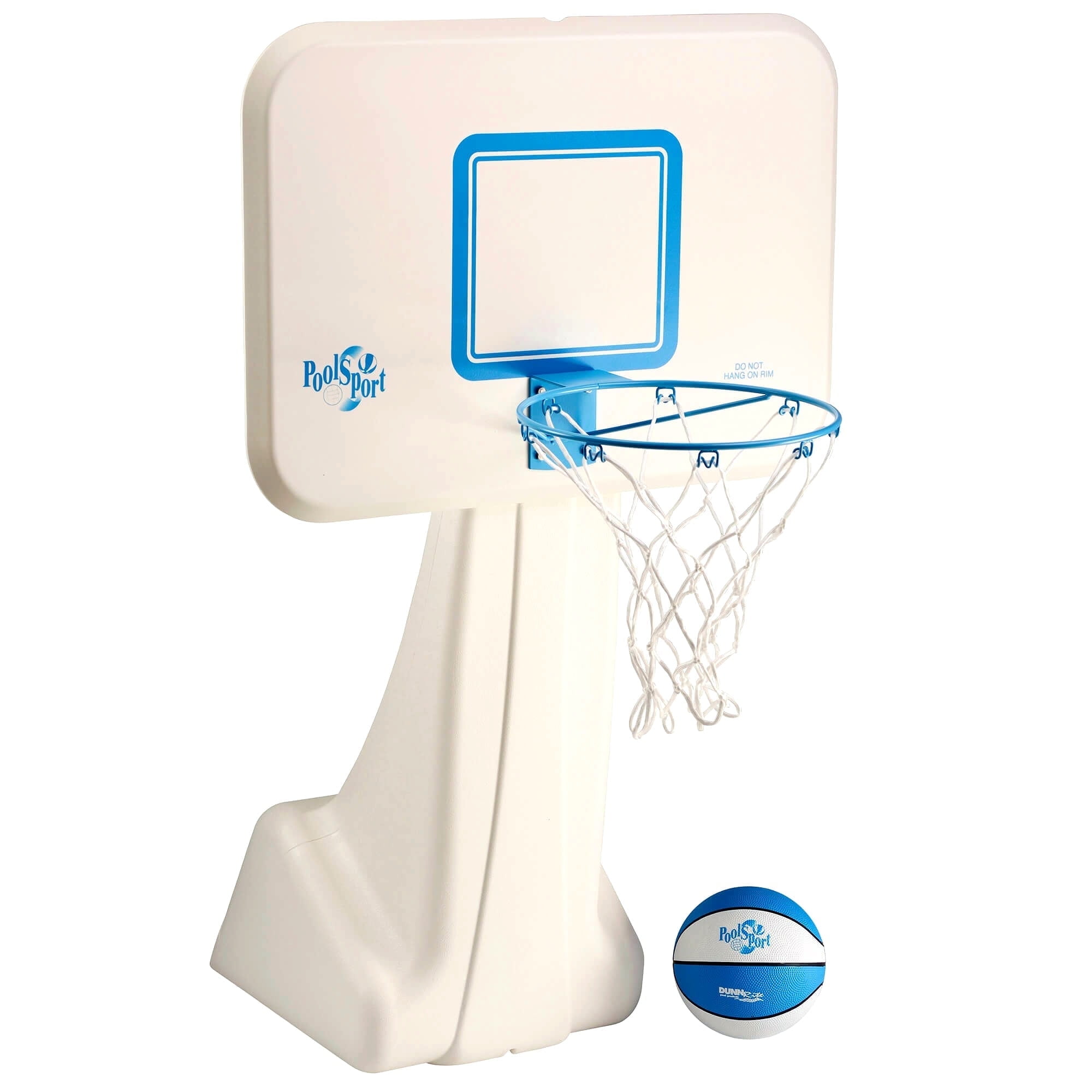 Dunn-Rite Products 36" Pool Basketball Hoop, Stainless Steel Rim, 115 lb Base, 22" x 31" Backboard, White (Kids, Teens and Adults)