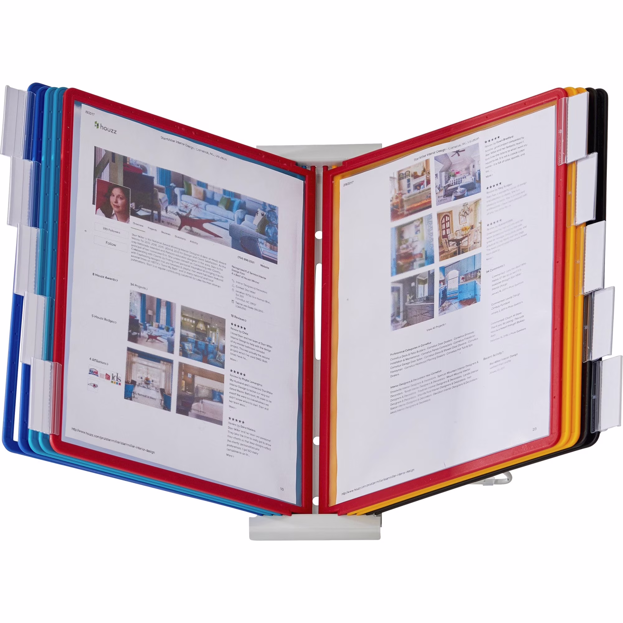 Durable InstaView Expandable Desktop Reference System with Assorted Borders 10 Panels 561200