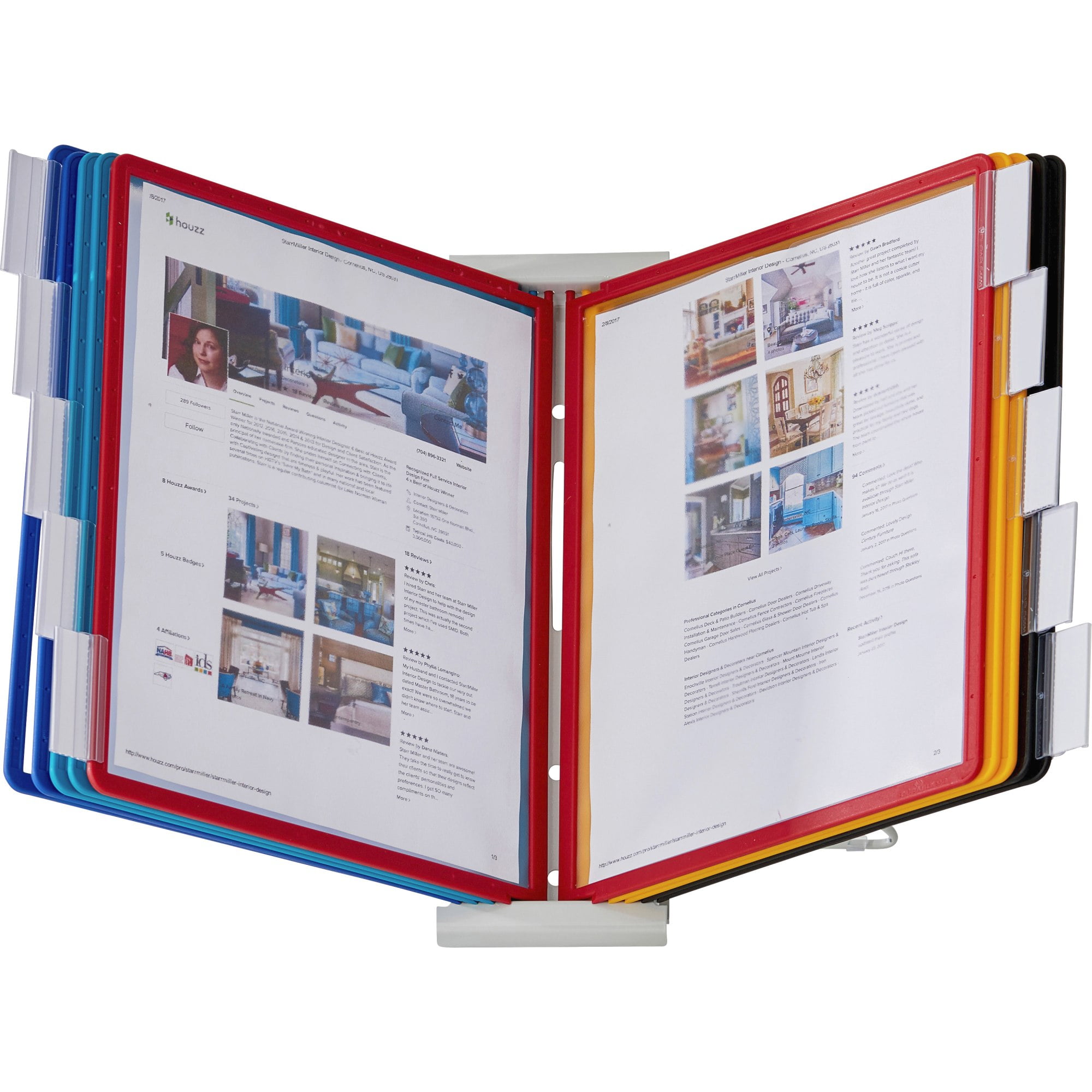 Durable InstaView Expandable Desktop Reference System with Assorted Borders 10 Panels 561200