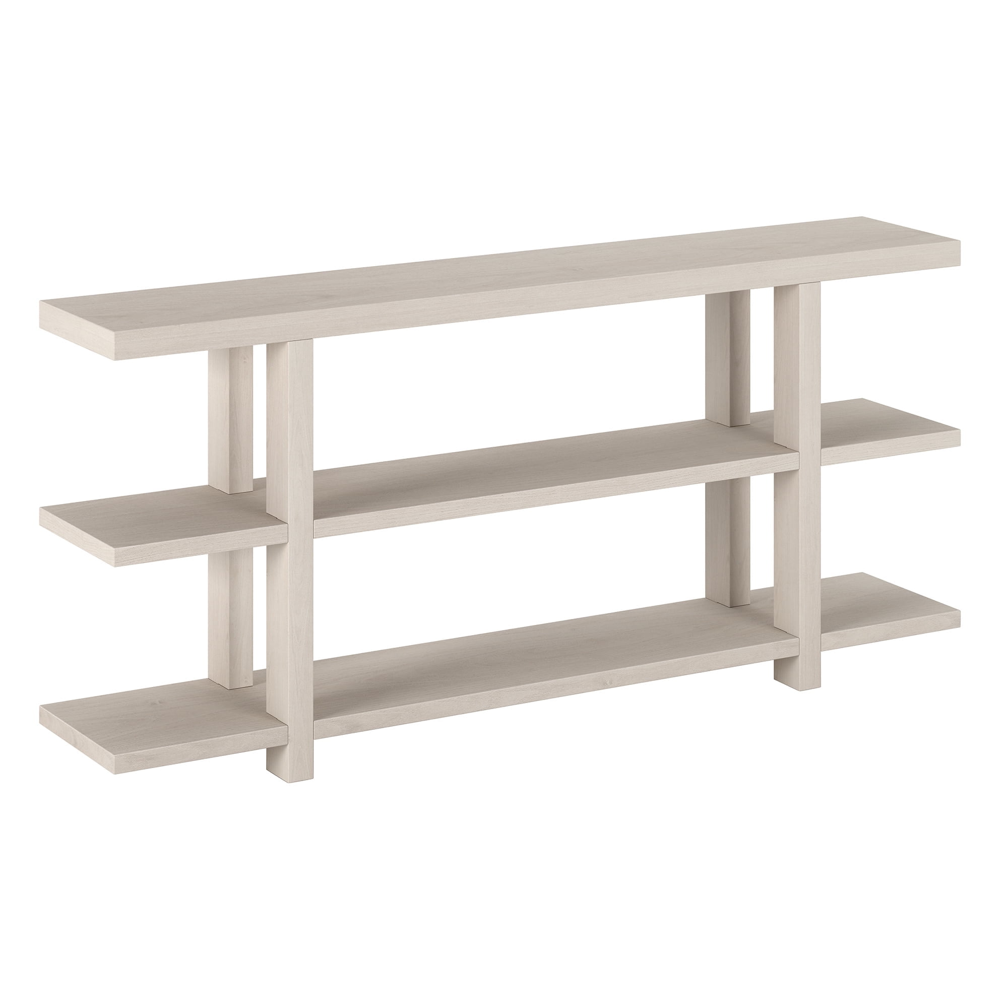 Evelyn&Zoe Acosta 64" Wide Rectangular Console Table, Alder White