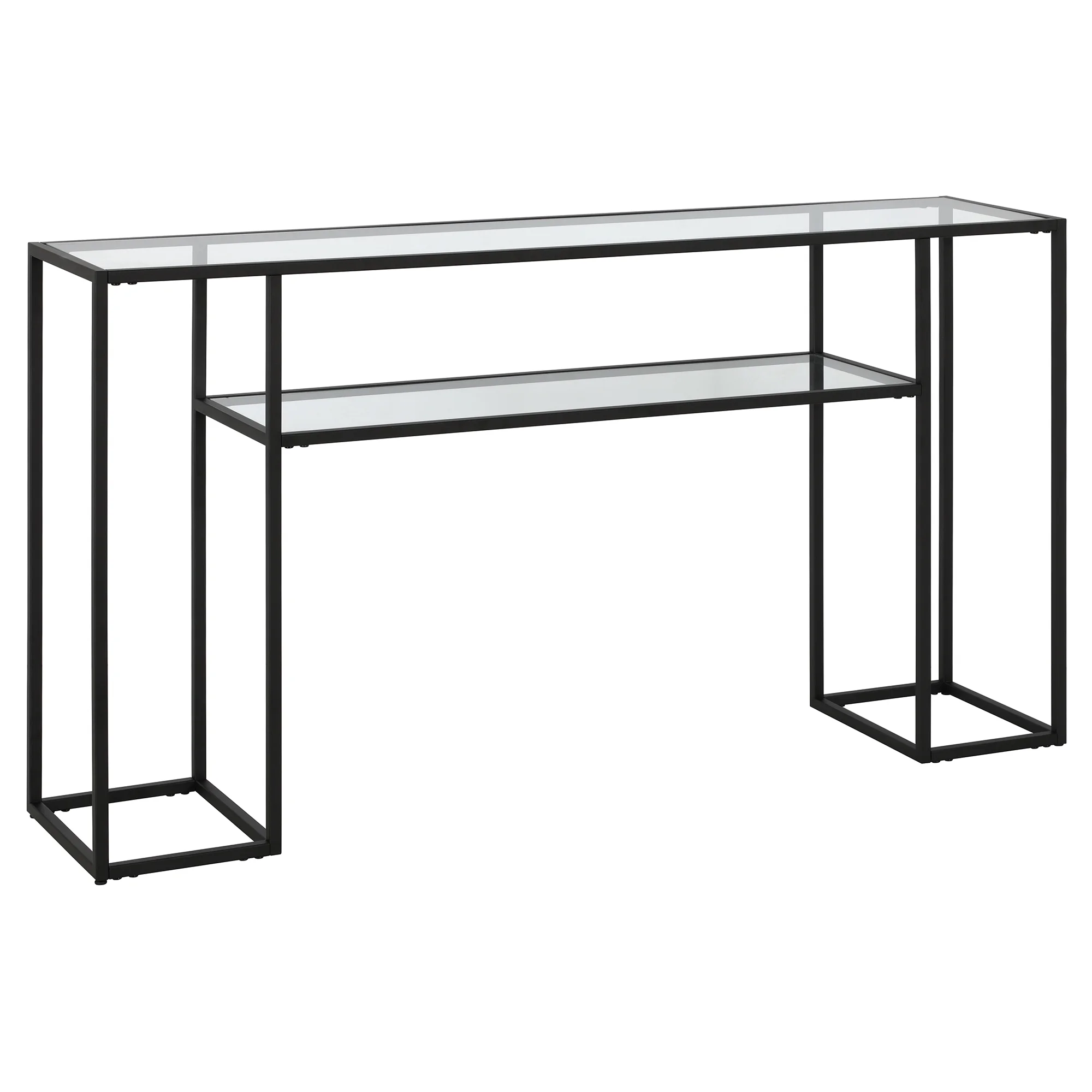 Evelyn&Zoe Marilyn 55" Wide Rectangular Console Table, Blackened Bronze