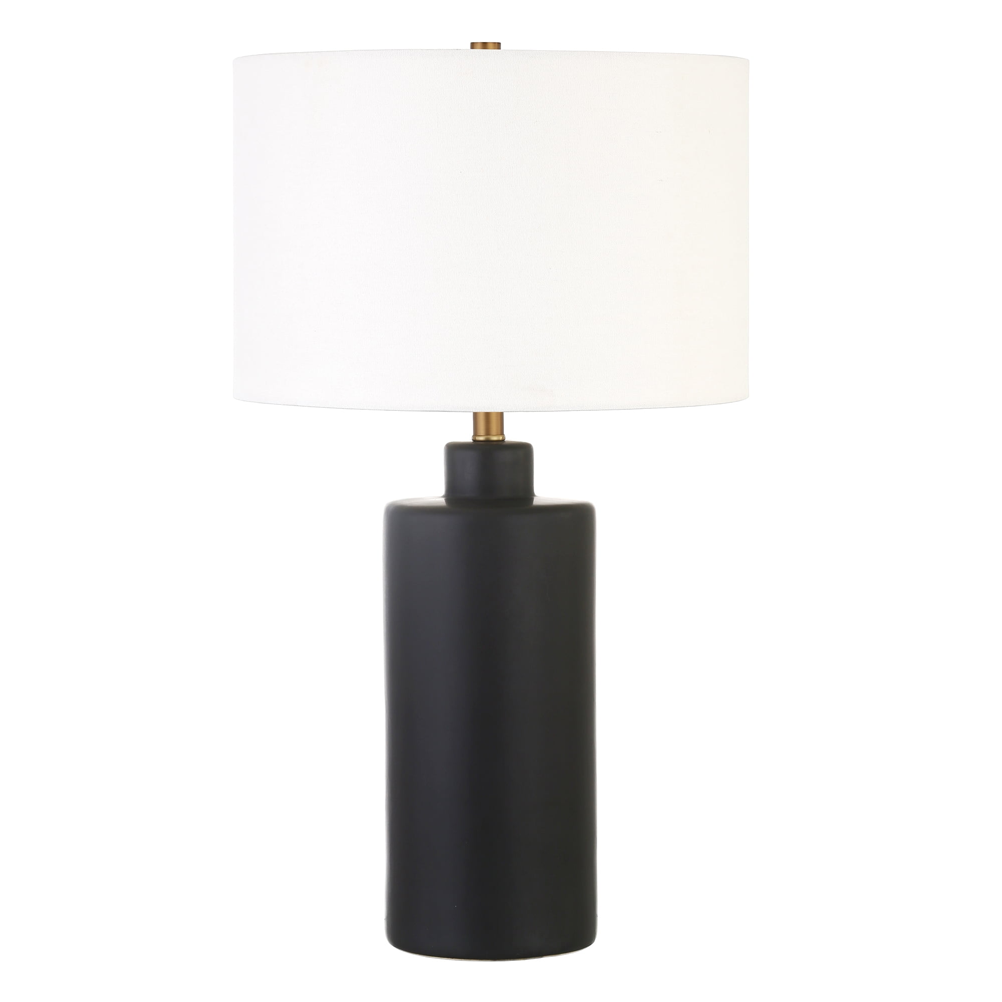 Evelyn&Zoe 25" Contemporary Ceramic Table Lamp with White Drum Linen Shade
