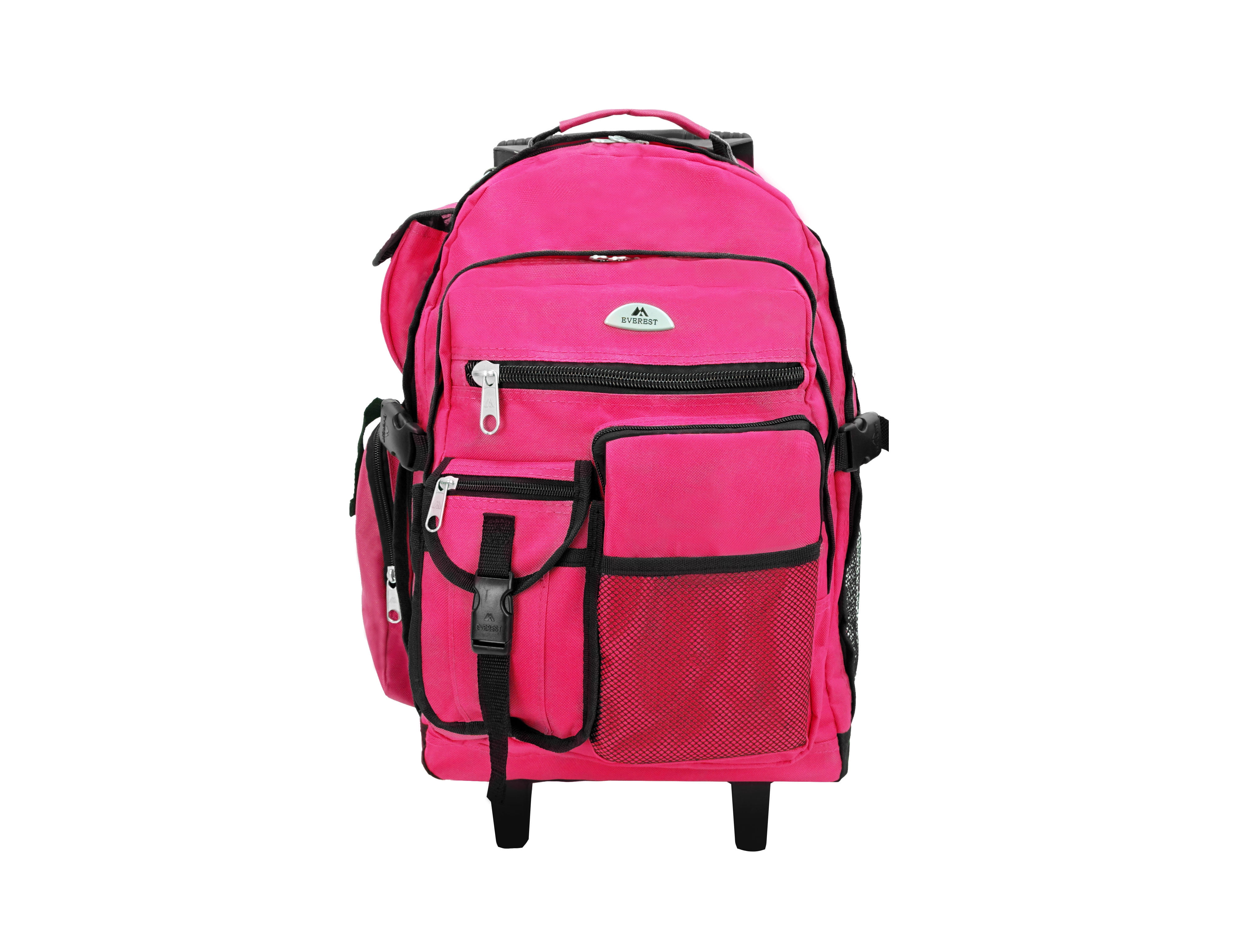 Everest Deluxe Wheeled Backpack 21"x 13.5"x 12" Hot Pink