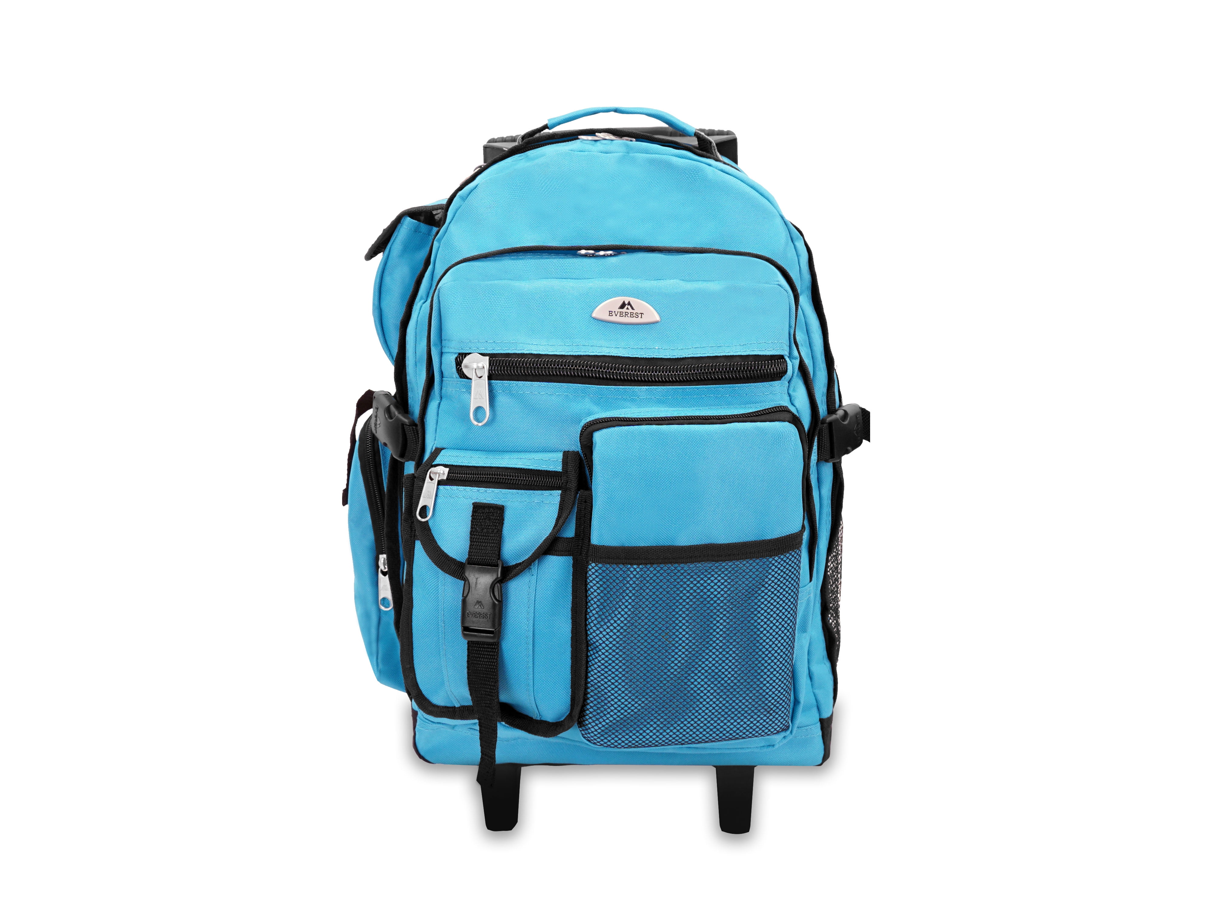 Everest 21" Deluxe Wheeled Backpack, Turquoise All Ages, Unisex 5045WH-TURQ, Carrier and Shoulder Book Bag for School, Work, Sports, and Travel