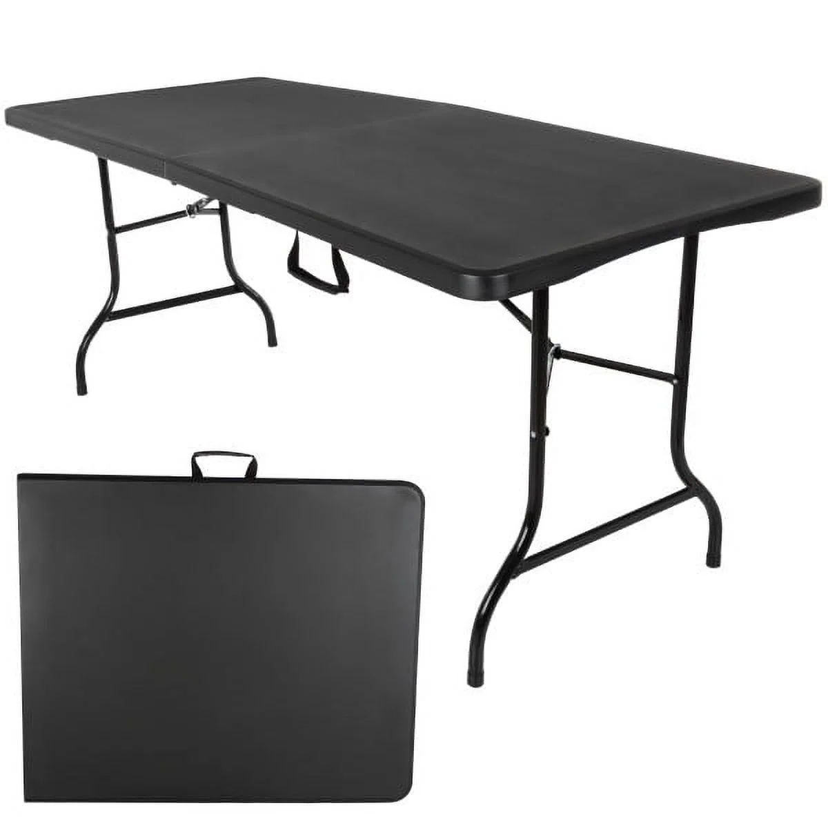 Everyday Home 6-foot Folding Table for Camping, Parties, and Dining (Black)