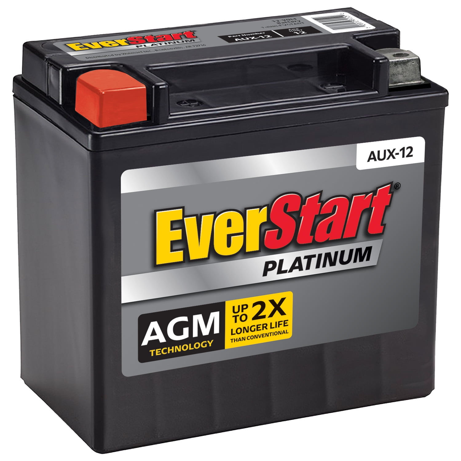 EverStart Platinum BOXED AGM Battery, Group Size AUX 12 Volt, 180 CCA