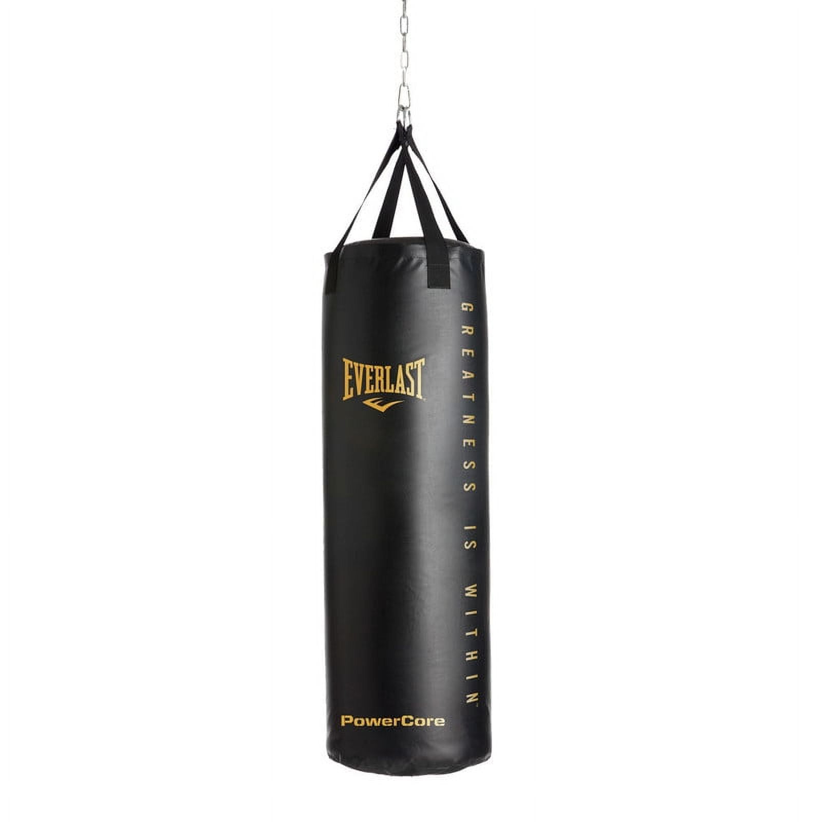 Everlast Powercore Heavy Bag, 80lb, Black/Gold – for Boxing, MMA & Fitness Training