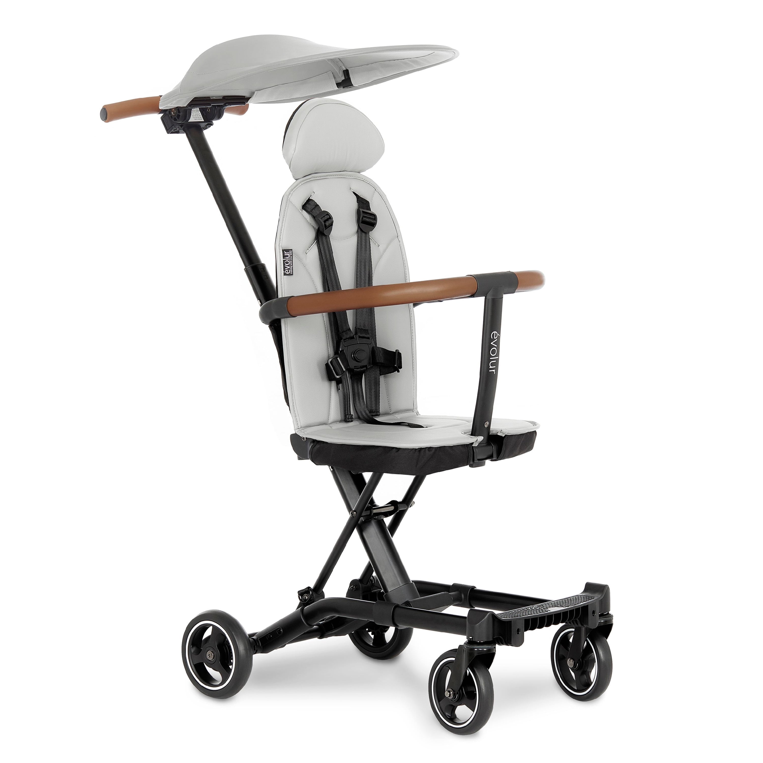 Evolur Cruise Rider Stroller with Canopy, Easy to Carry Travel Stroller, Koala Gray