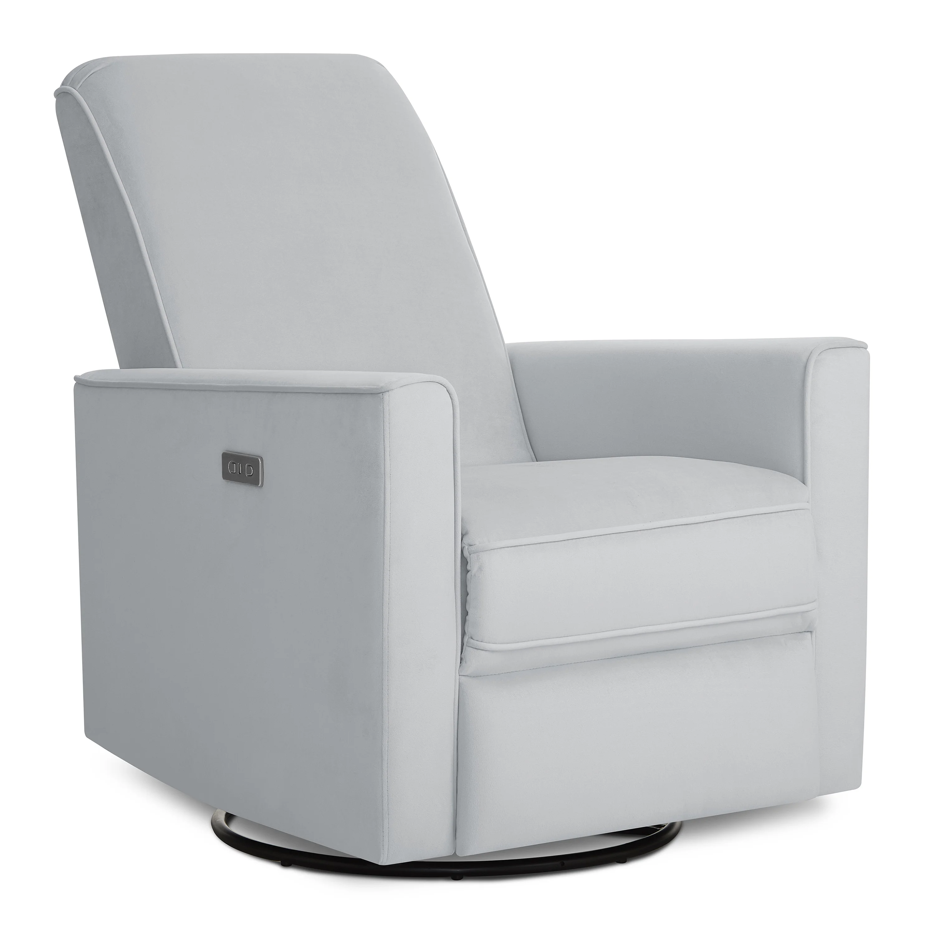 Evolur Harlow Power Recliner Glide Rocker with USB Port, Misty Grey, Greenguard Gold Certified