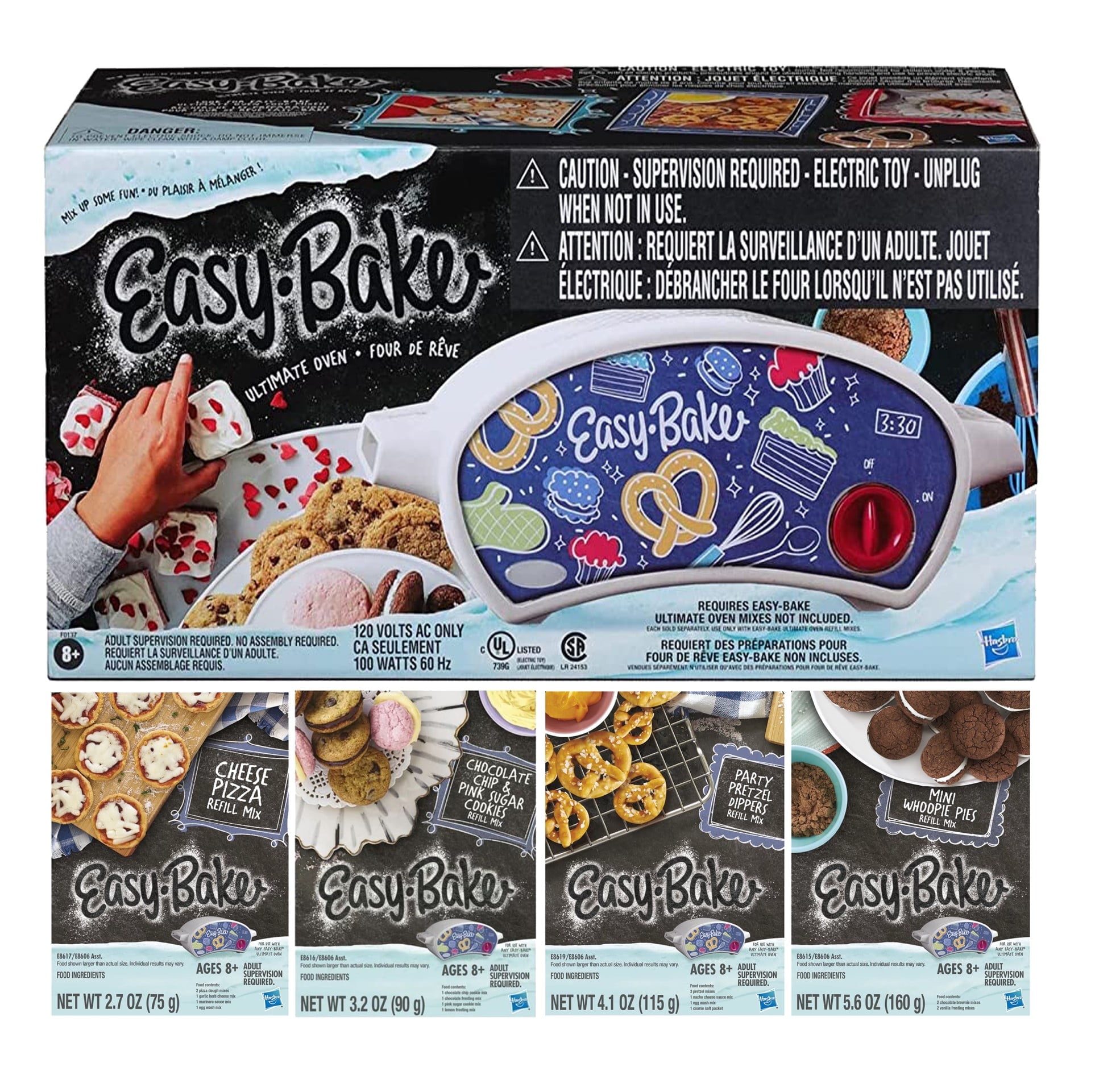 Easy Bake Ultimate Oven Baking Bundle, 4 Mixes, Ages 8+, Multi-Color