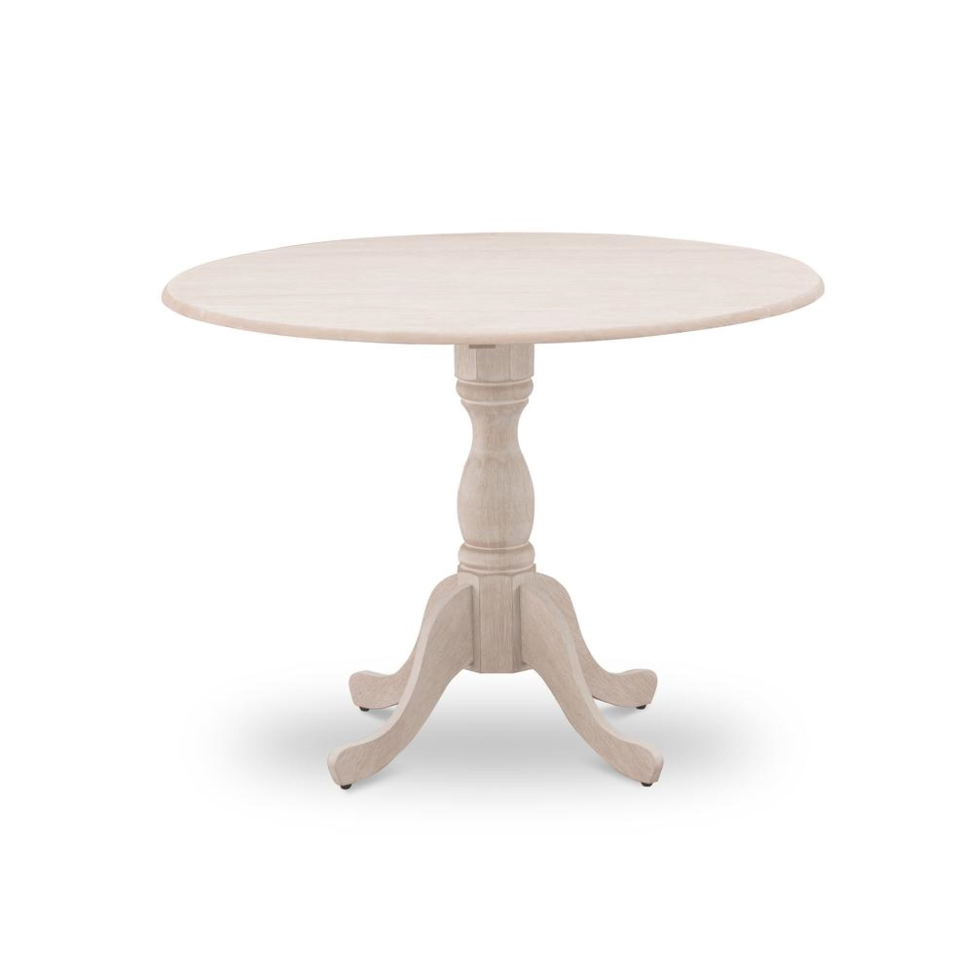 East West Furniture Dublin Wood Dining Table with Pedestal Legs in Cream