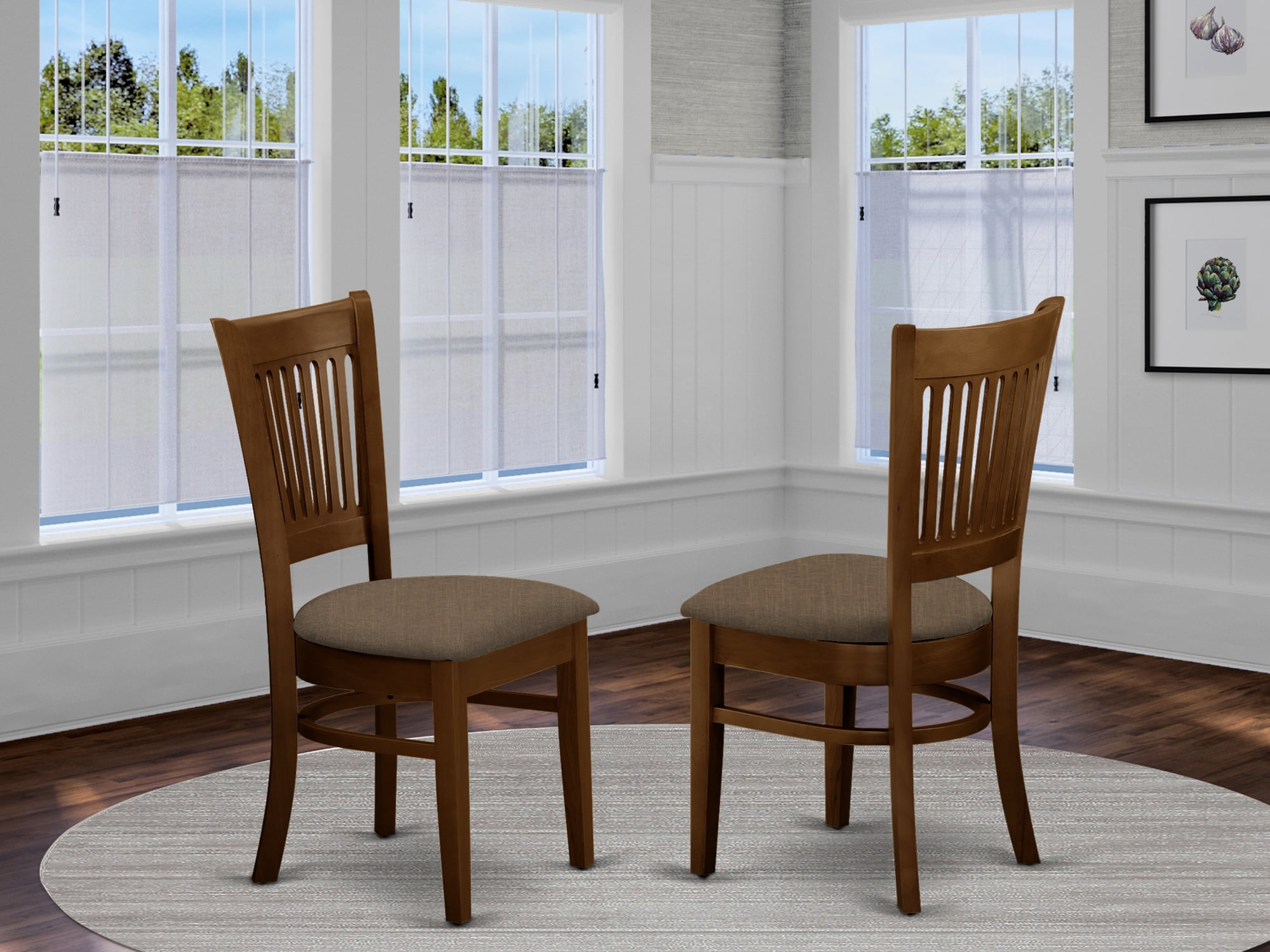 East West Furniture Vancouver 37" Fabric Dining Chairs in Espresso (Set of 2)