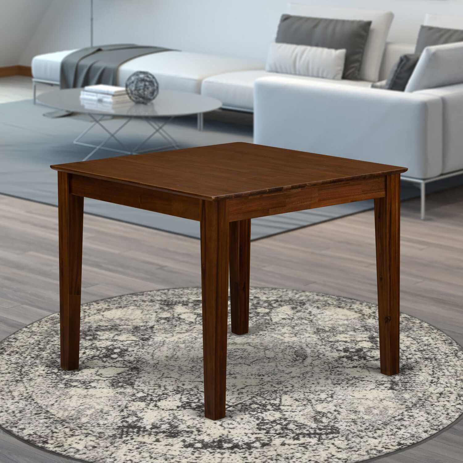 East West Furniture OXT-AWA-T Beautiful Dinette Table with Natural Color Table Top Surface and Asian Wood Kitchen Table Wooden Legs - Natural Finish