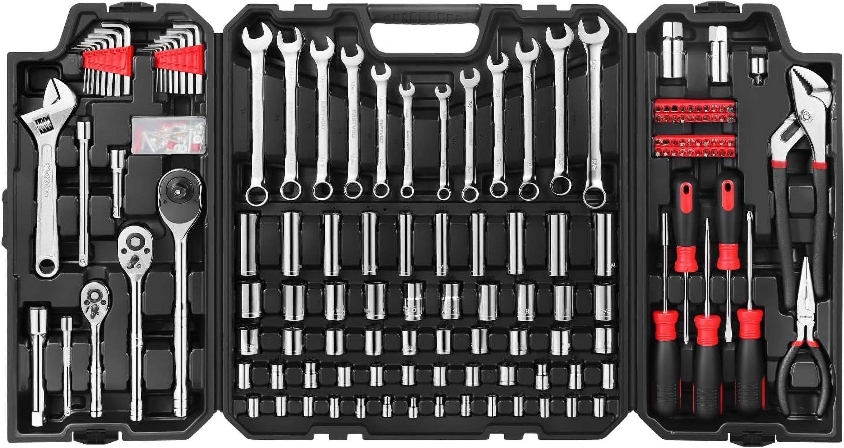 Eastvolt, Chrome Vanadium Finish Portable Tool Set, 248 Piece