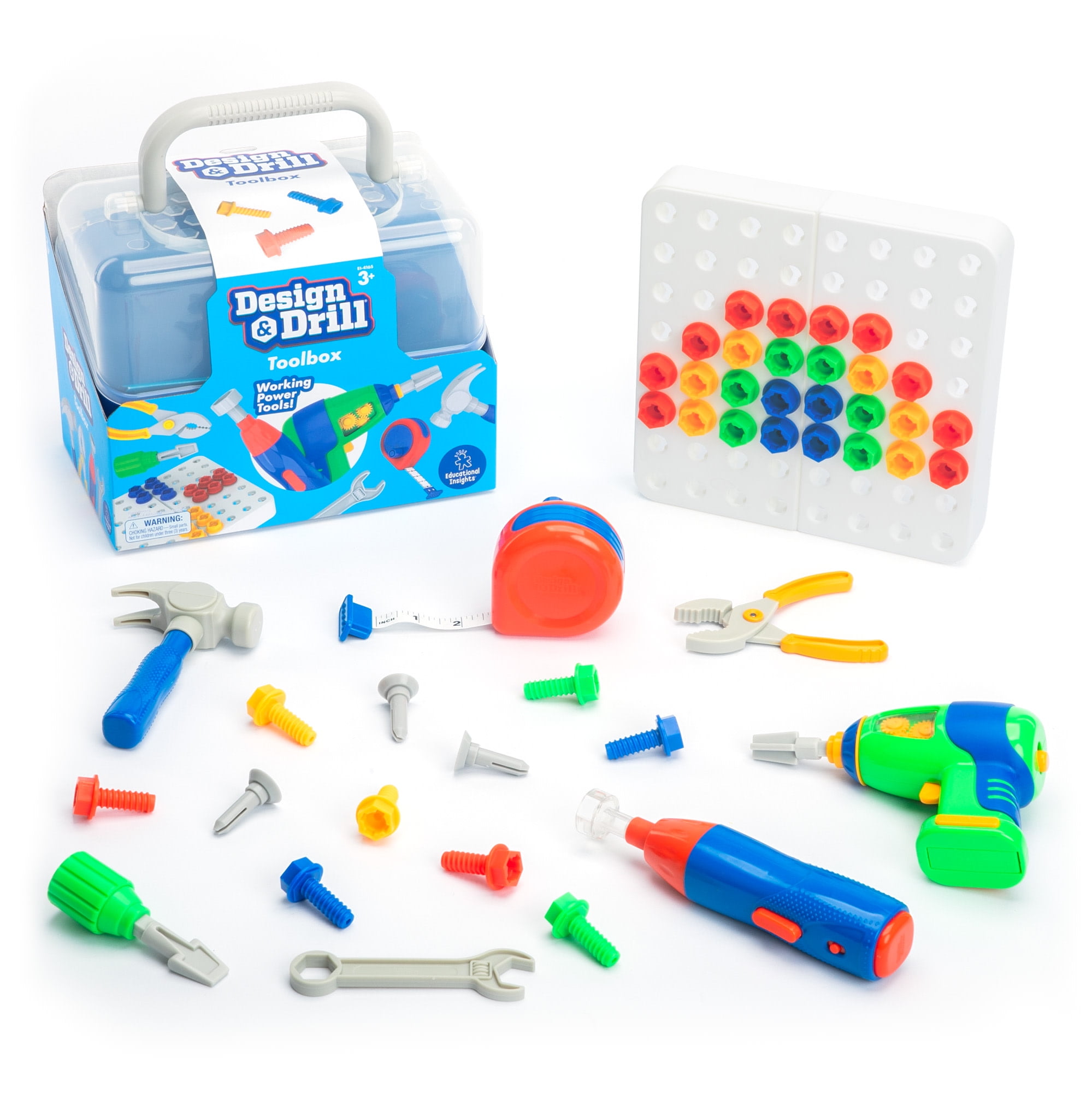 Educational Insights Design and Drill Toolbox, STEM Construction Toy, Ages 3+